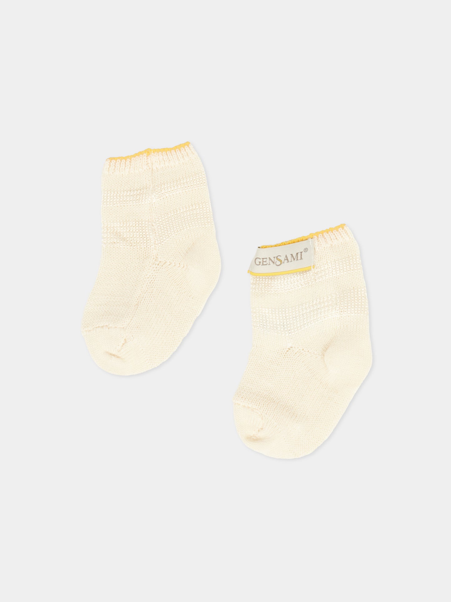 Calzini avorio per neonati,Gensami,CALZ-STR-CO IVORY