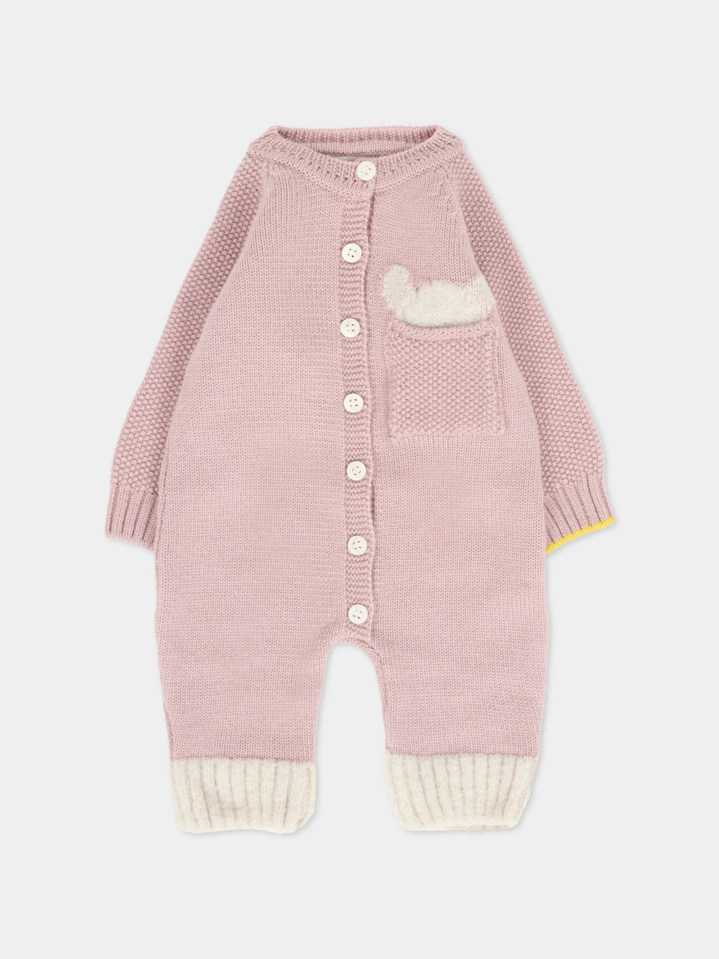 Tutina rosa per neonata con alpachino,Gensami,TU-PEEKABOO-WE CAMEO PINK