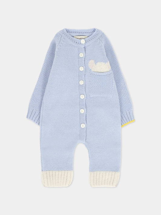 Tutina celeste per neonato con alpachino,Gensami,TU-PEEKABOO-WE SKY BLUE