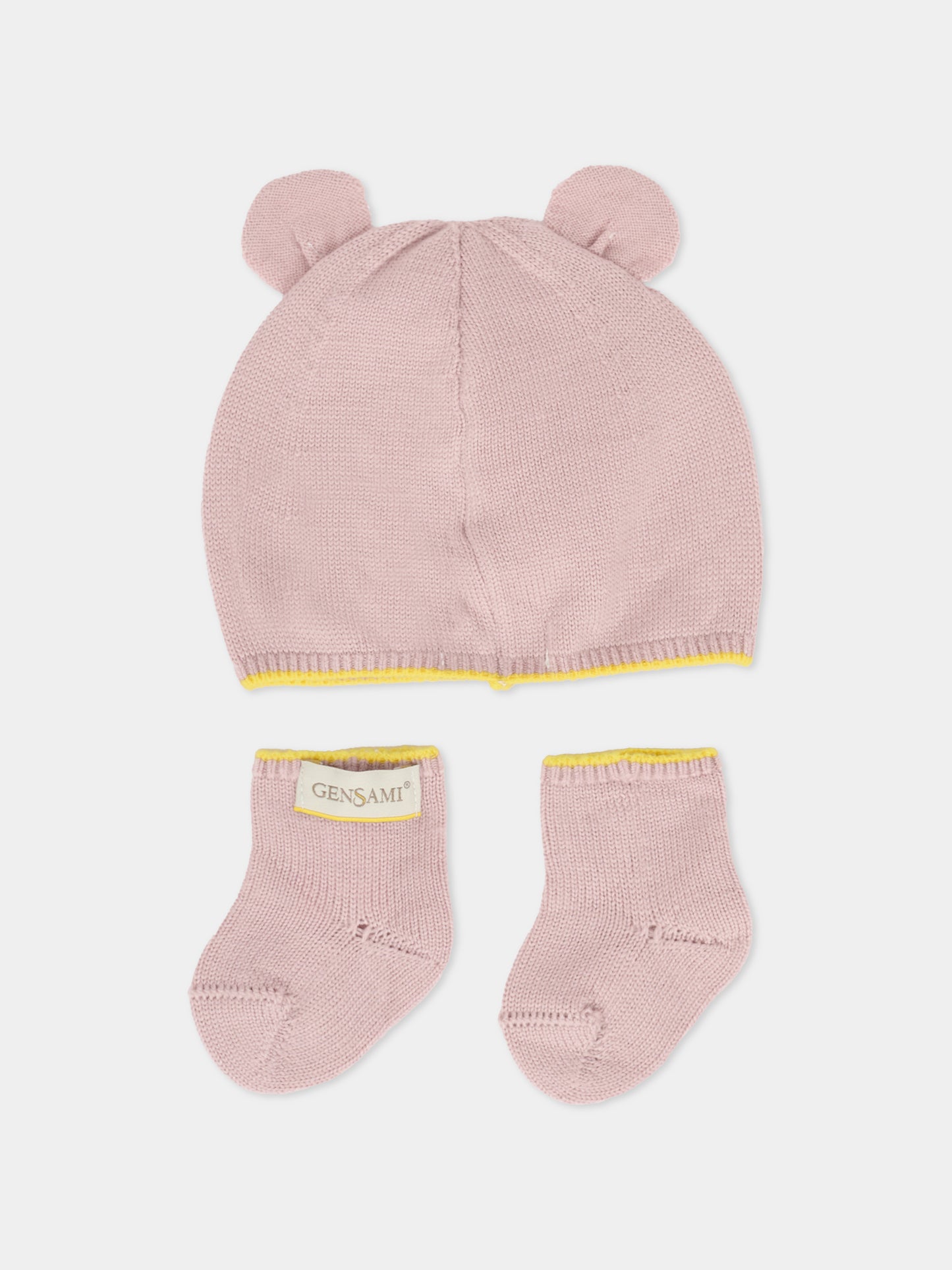 Set accessori rosa per neonata con orecchie,Gensami,SET-ALP-WE CAMEO PINK