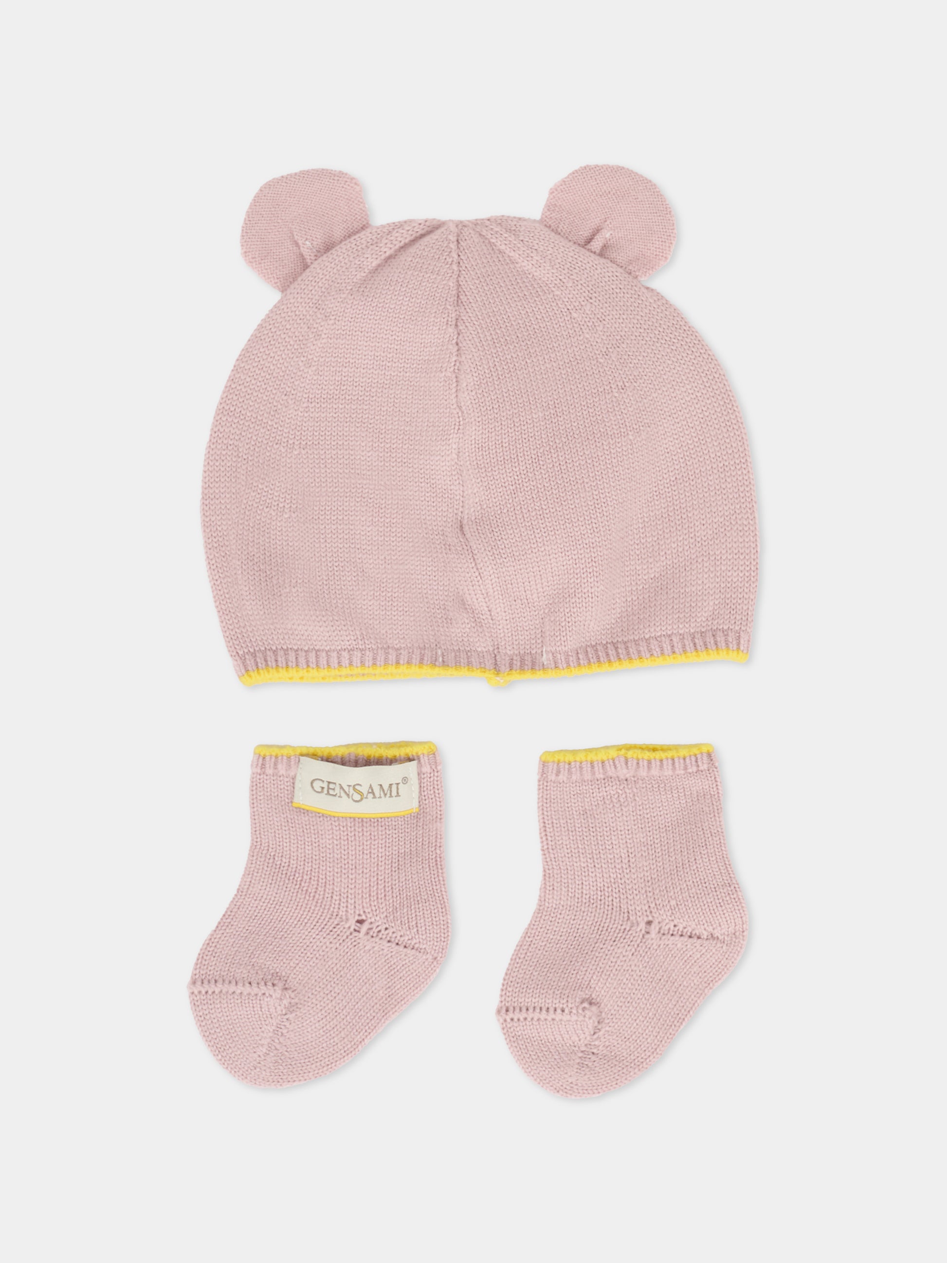 Set accessori rosa per neonata con orecchie,Gensami,SET-ALP-WE CAMEO PINK