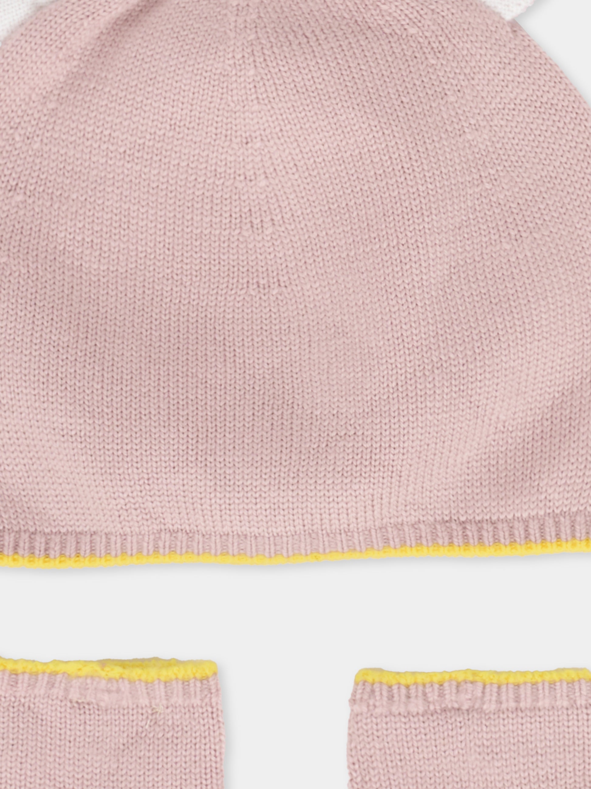 Set accessori rosa per neonata con orecchie,Gensami,SET-ALP-WE CAMEO PINK