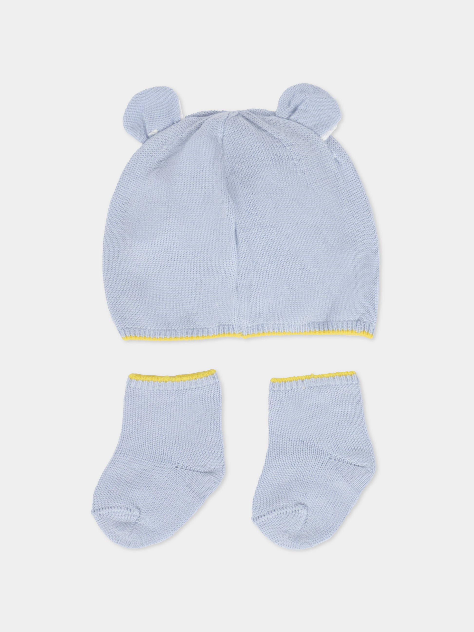 Set accessori celeste per neonato con orecchie,Gensami,SET-ALP-WE SKY BLUE