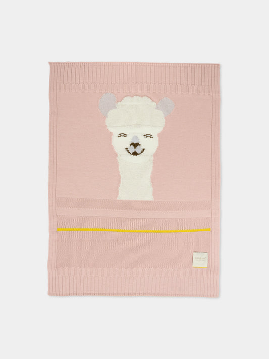 Coperta rosa per neonata con alpachino,Gensami,COP-ALP-WE CAMEO PINK