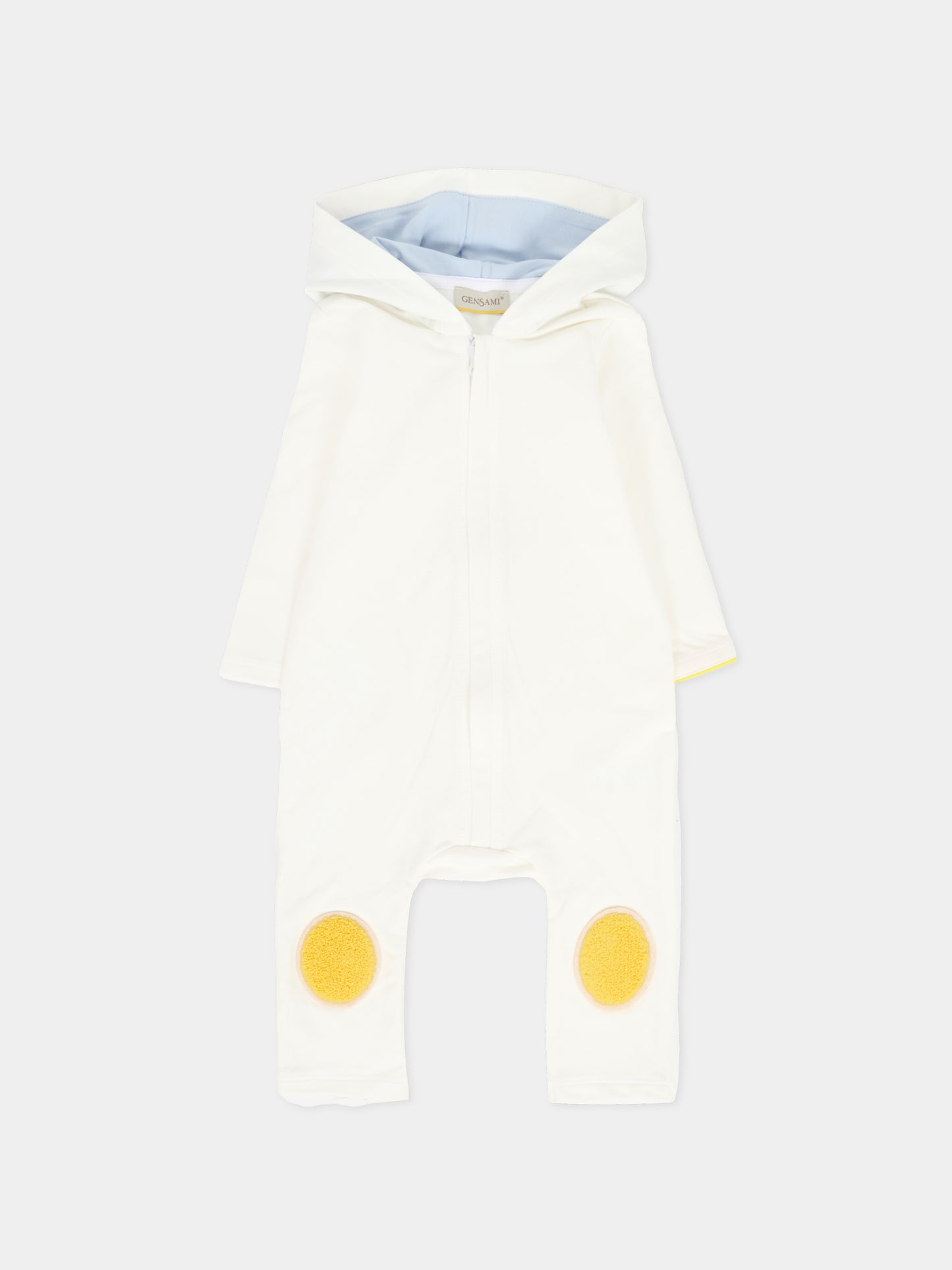Tutina avorio per neonata con alpachino,Gensami,HOODIE-ALP-J OFF WHITE/PINK EARS