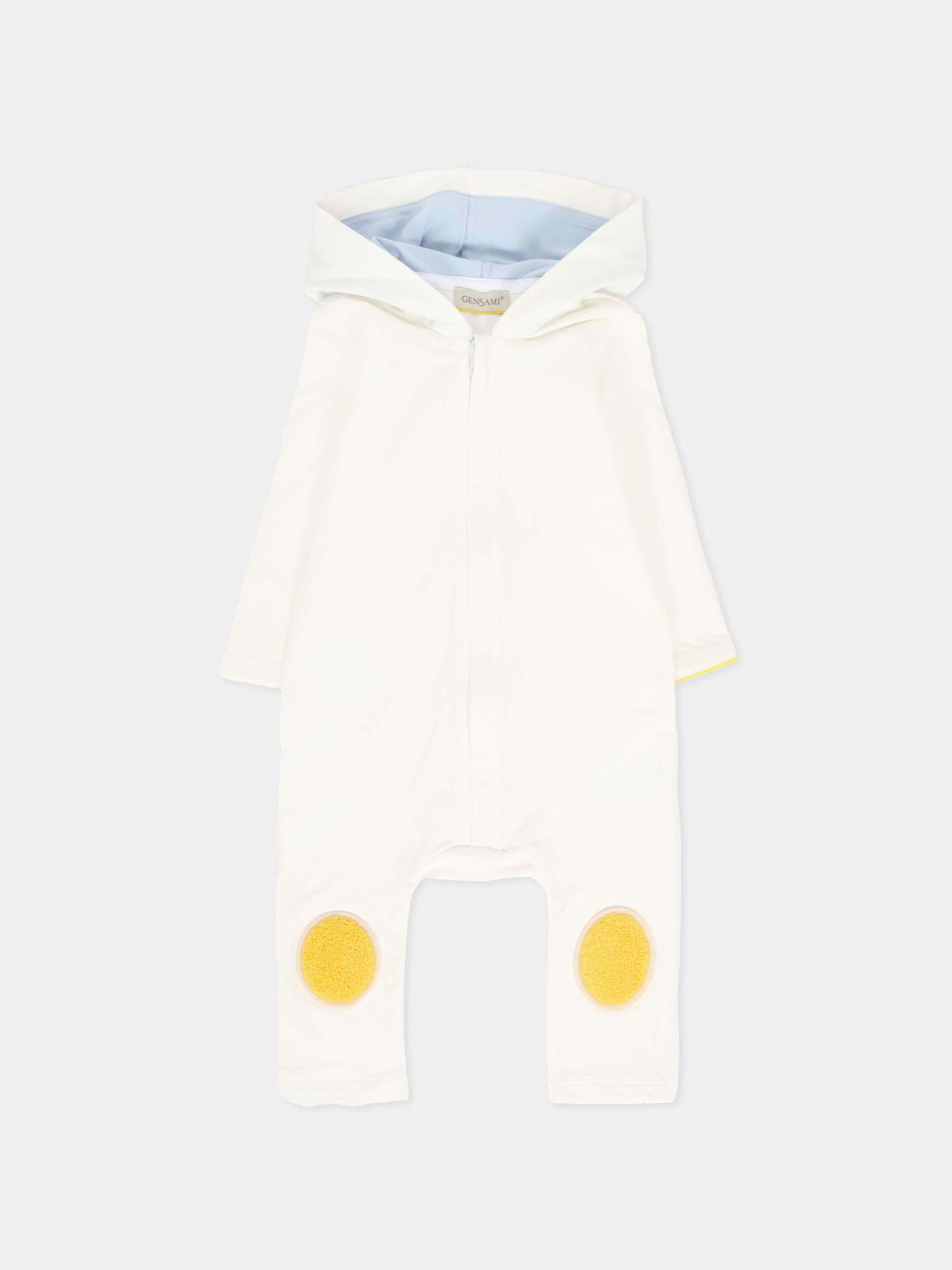 Tutina avorio per neonata con alpachino,Gensami,HOODIE-ALP-J OFF WHITE/PINK EARS