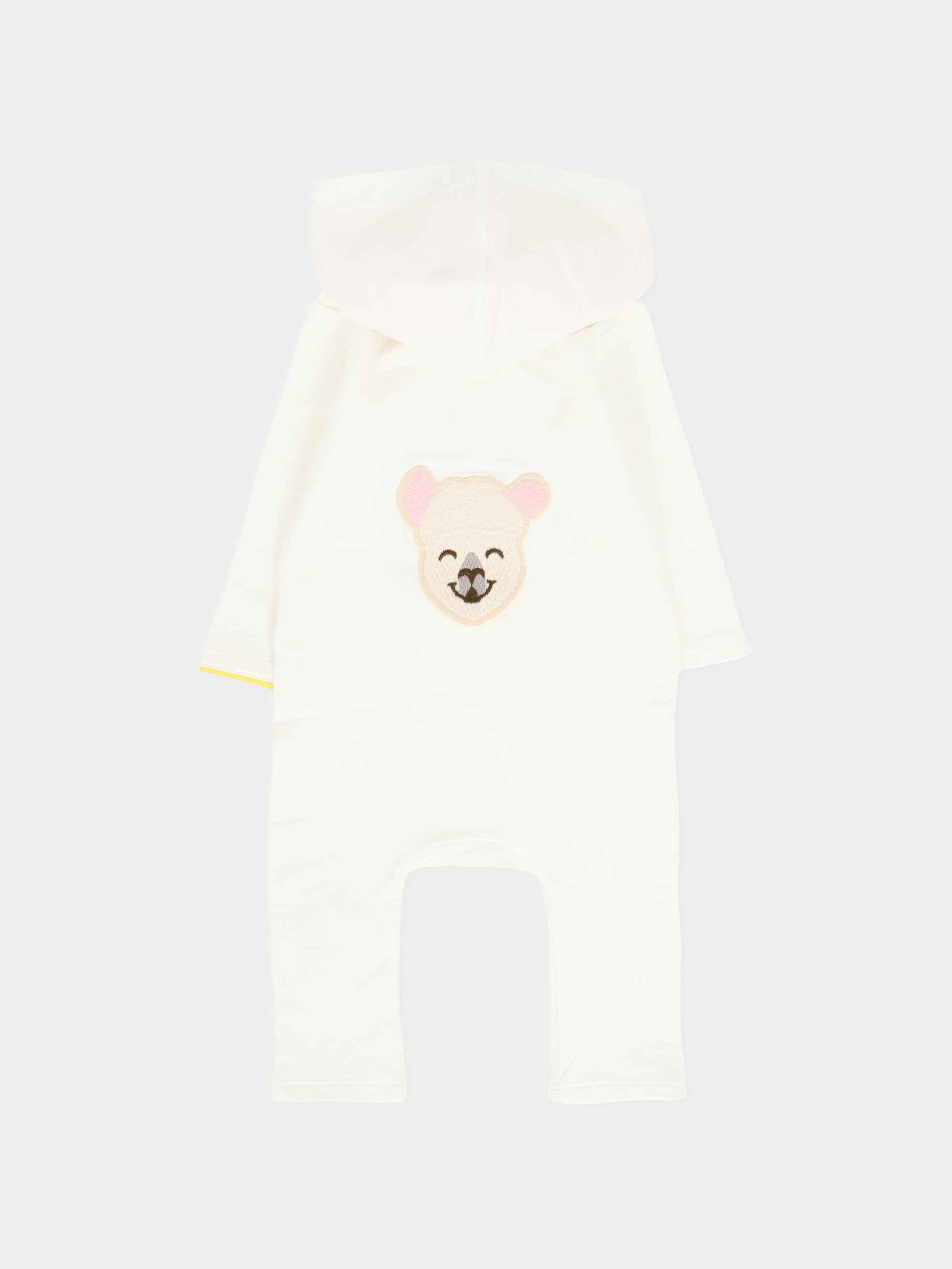 Tutina avorio per neonato con alpachino,Gensami,HOODIE-ALP-J OFF WHITE/BLUE EARS