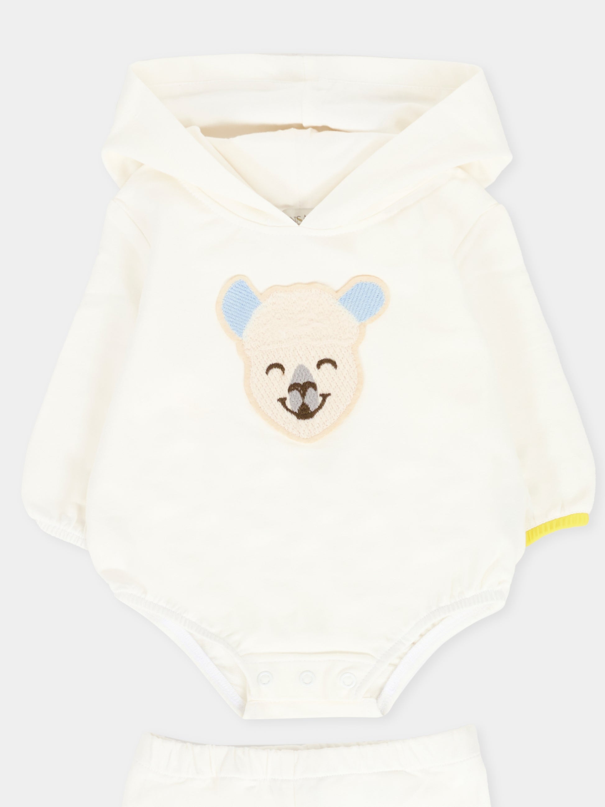 Completo avorio per neonati con alpachino,Gensami,FPT-ALP-J OFF WHITE/BLUE EARS