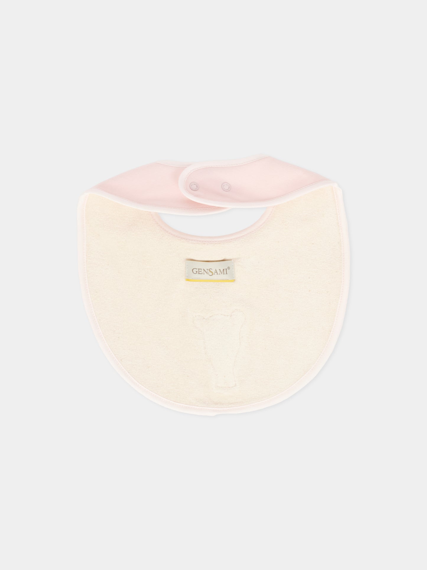 Bavaglino rosa per neonata con alpachino,Gensami,BAV-ALP-J LIGHT ROSE