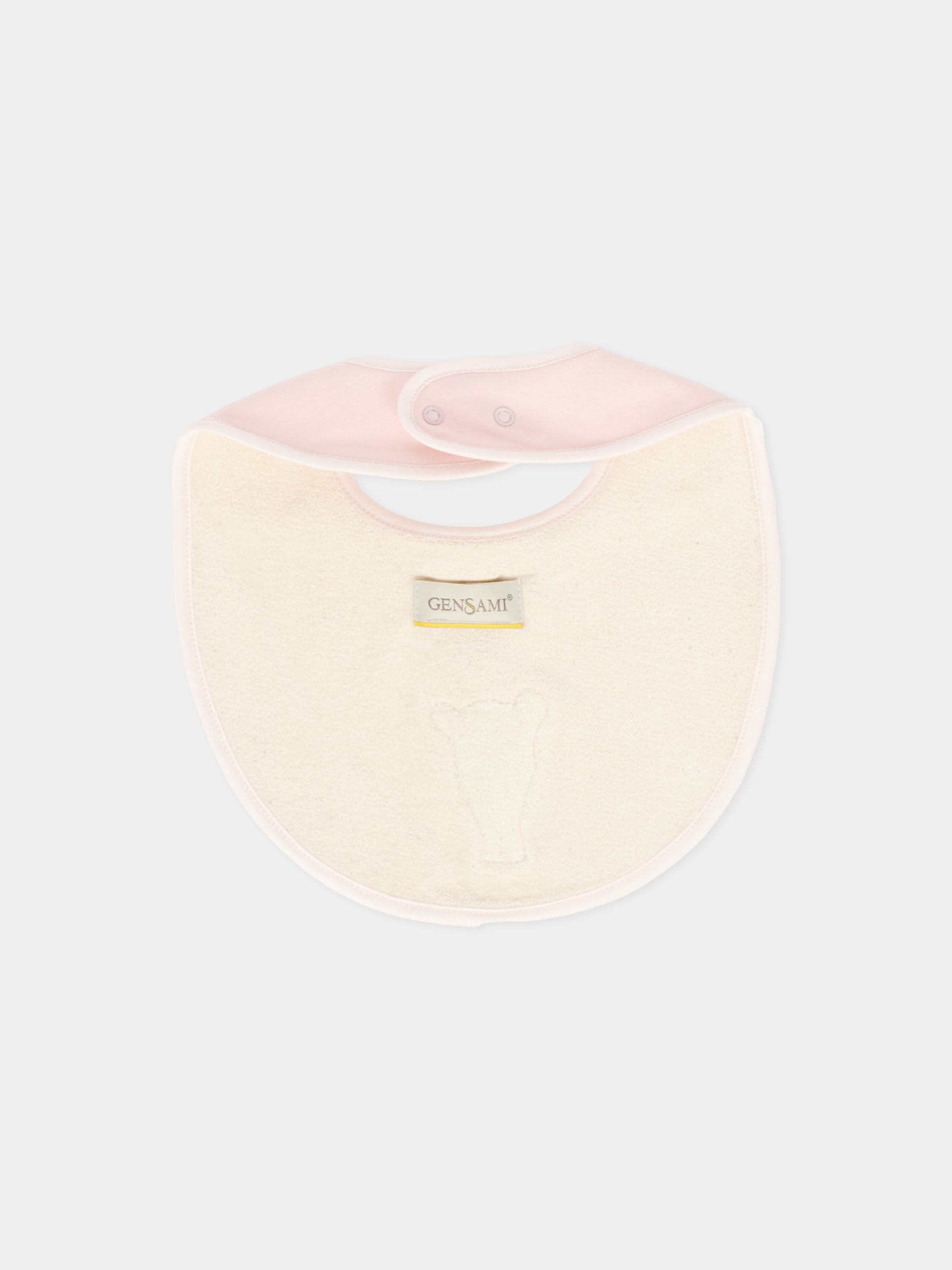 Bavaglino rosa per neonata con alpachino,Gensami,BAV-ALP-J LIGHT ROSE