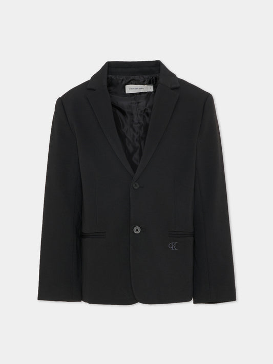 Giacca nera per bambino con logo,Calvin Klein Kids,IB0IB02418 BEH