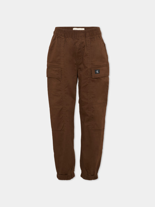 Pantalone marrone per bambino,Calvin Klein Kids,IB0IB02603 GV0