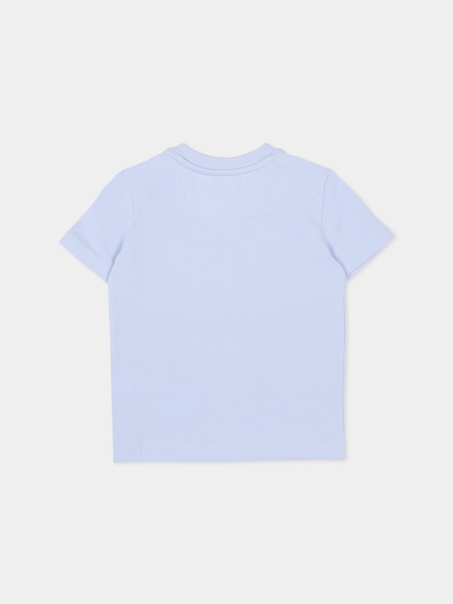 T-Shirt celeste per neonato con logo CK,Calvin Klein Kids,IN0IN00334 C5O