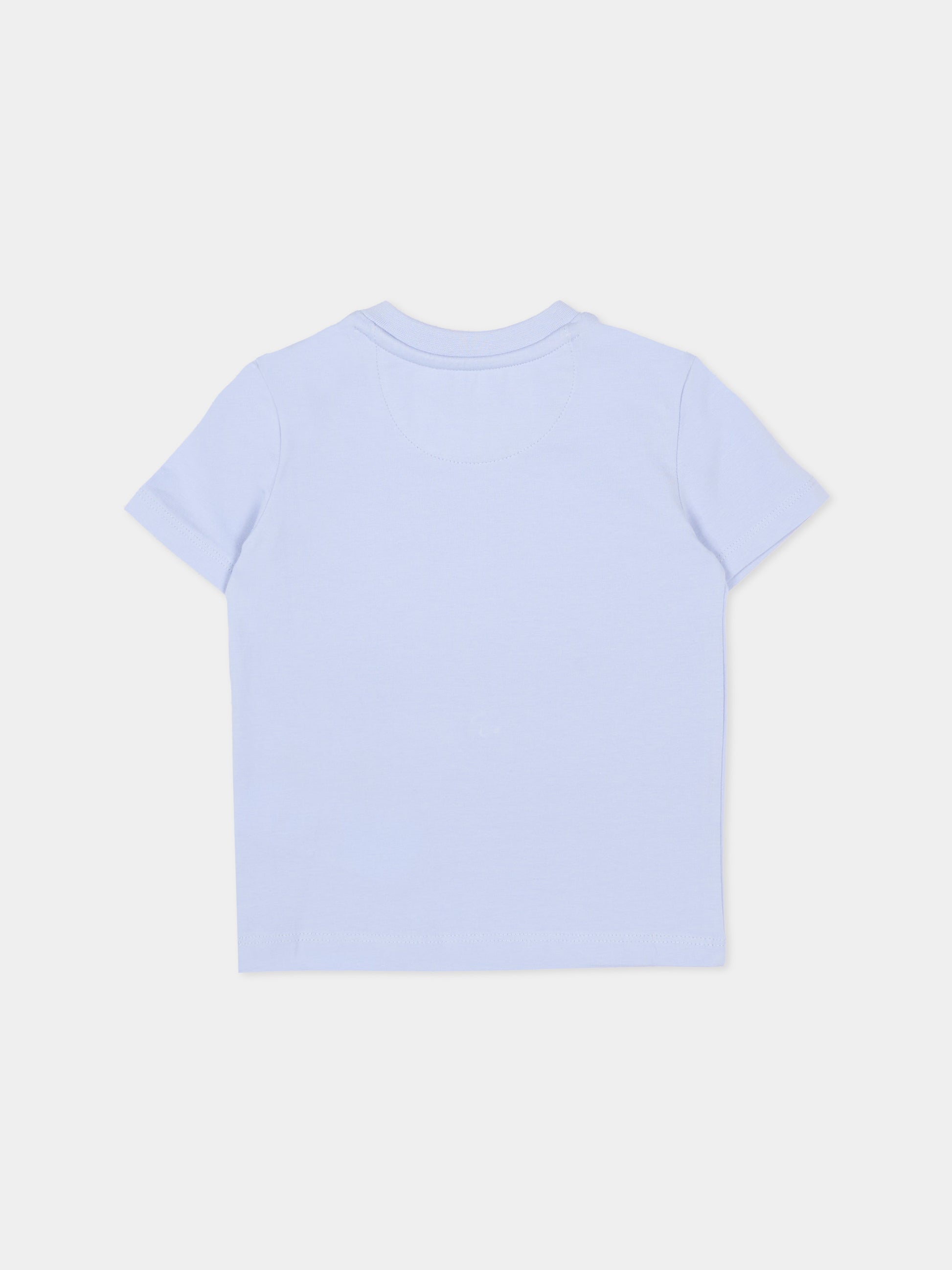 T-Shirt celeste per neonato con logo CK,Calvin Klein Kids,IN0IN00334 C5O