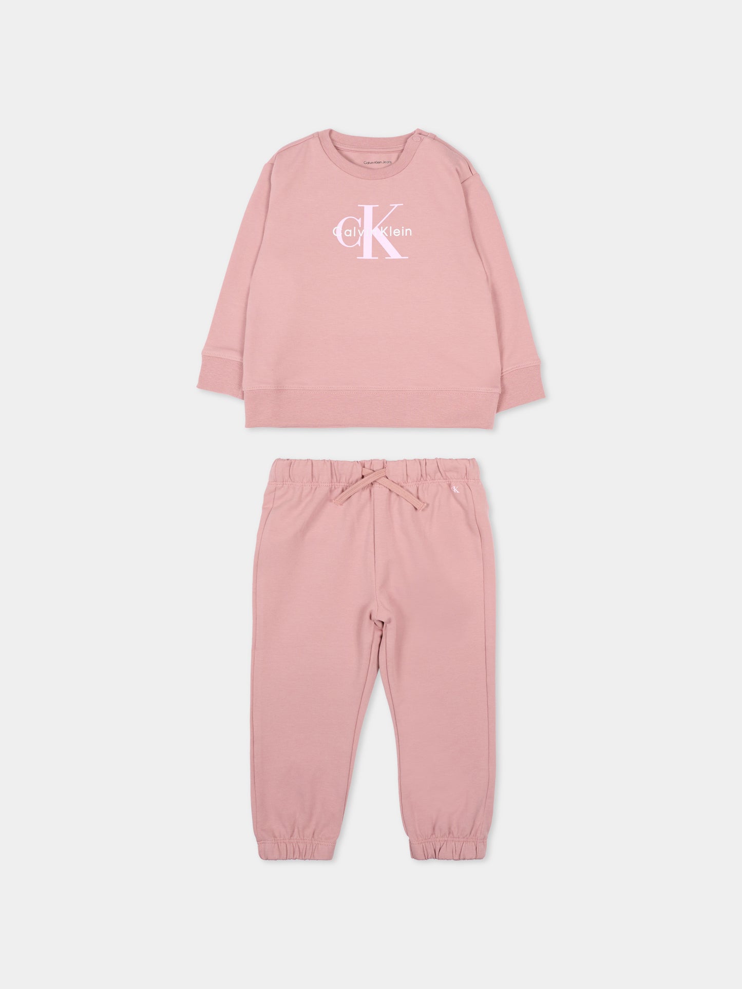 Completo sportivo rosa per neonata logo,Calvin Klein Kids,IN0IN00353 TP9