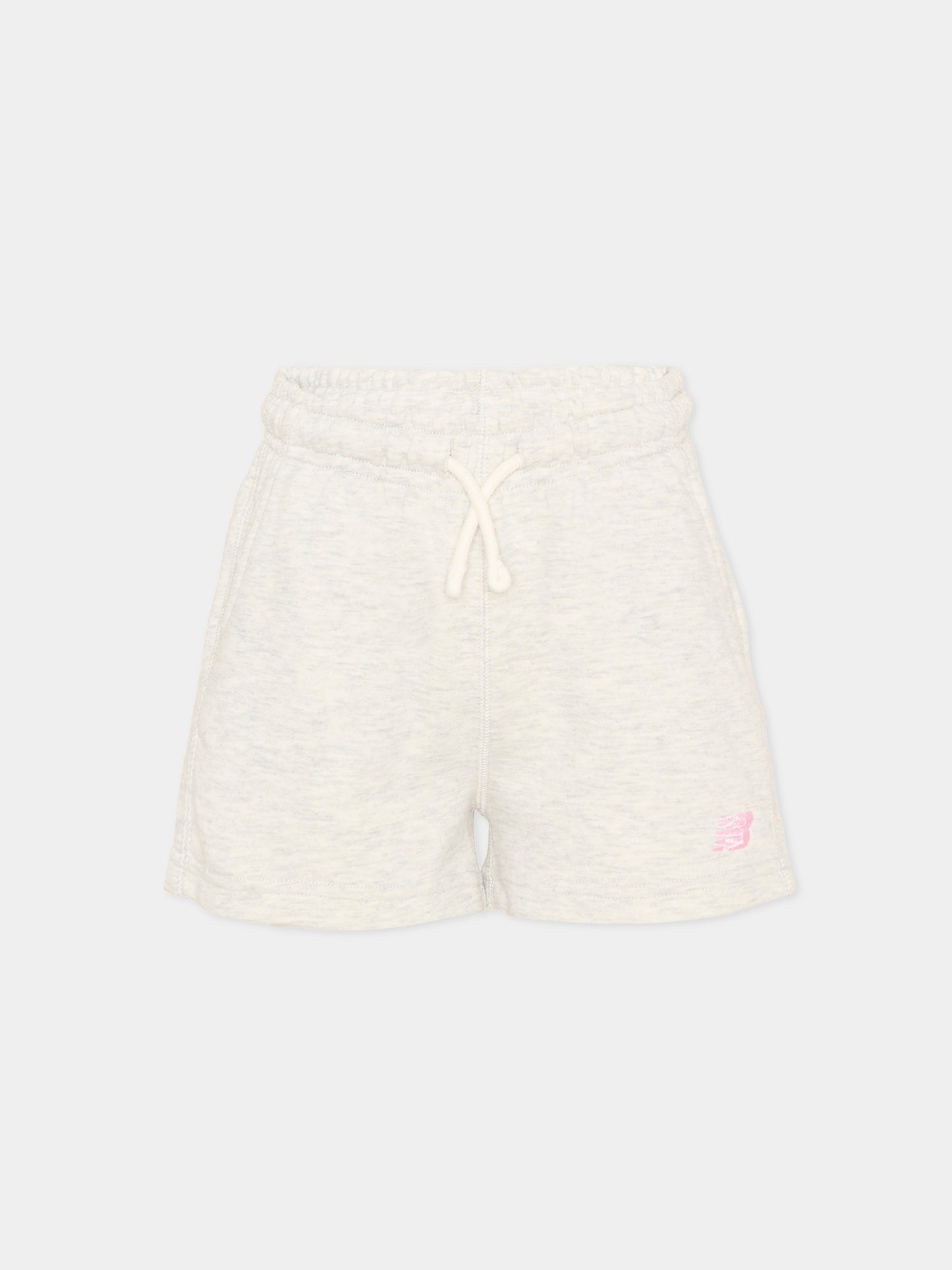 Shorts sportivi grigi per bambina con logo,New Balance,YB61I82X AHH