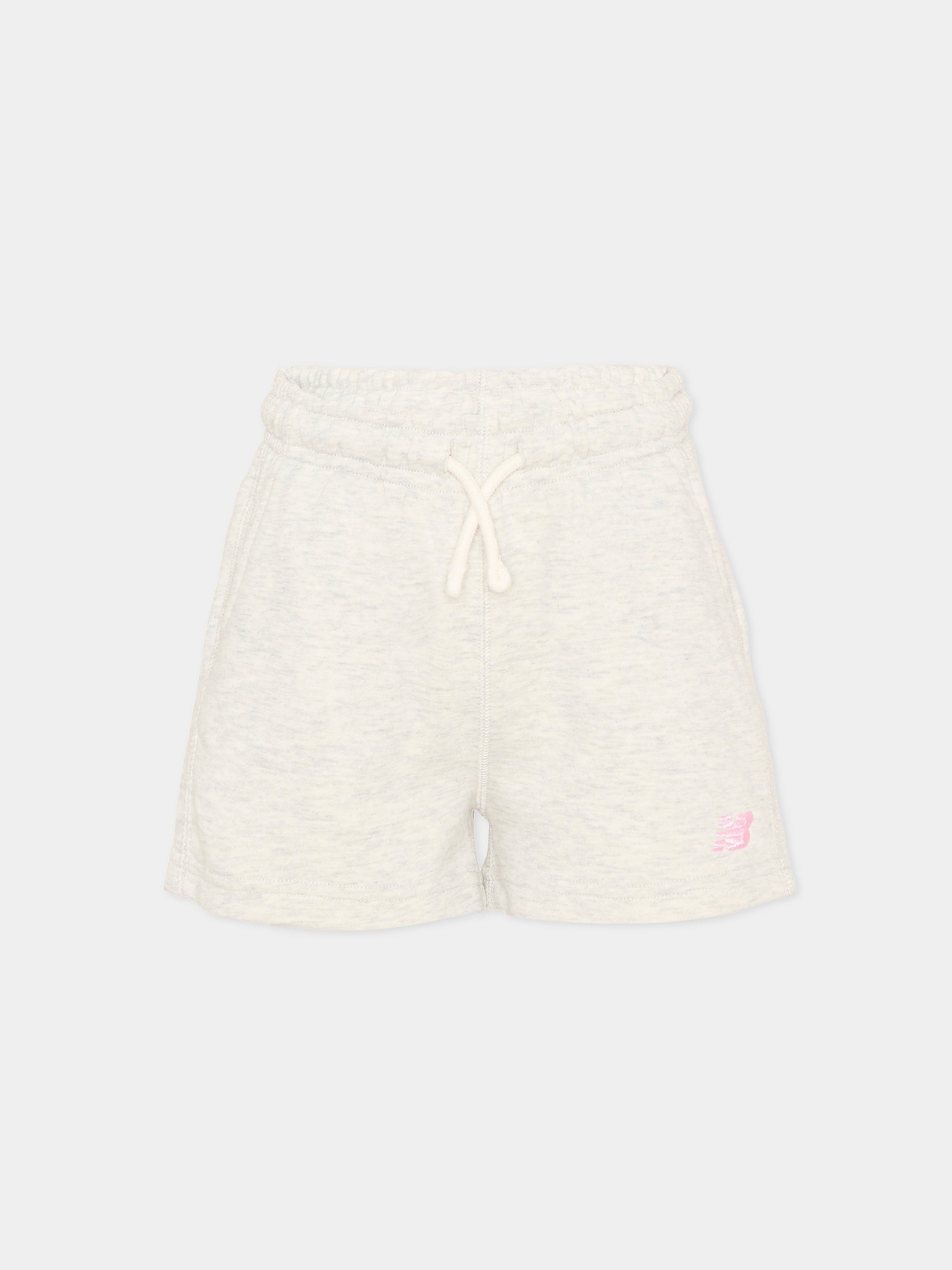 Shorts sportivi grigi per bambina con logo,New Balance,YB61I82X AHH