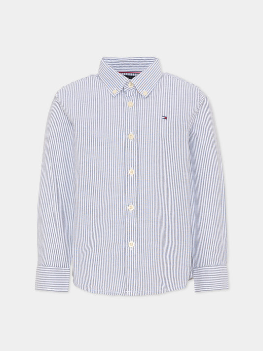 Camicia blu per bambino con logo,Tommy Hilfiger Junior,KB0KB09605 C1G