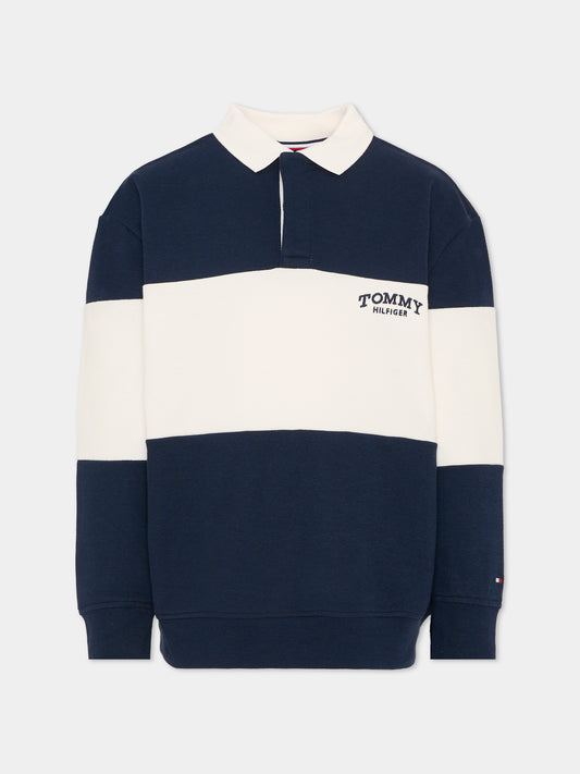 Polo blu per bambino con logo,Tommy Hilfiger Junior,KB0KB10047 C1G