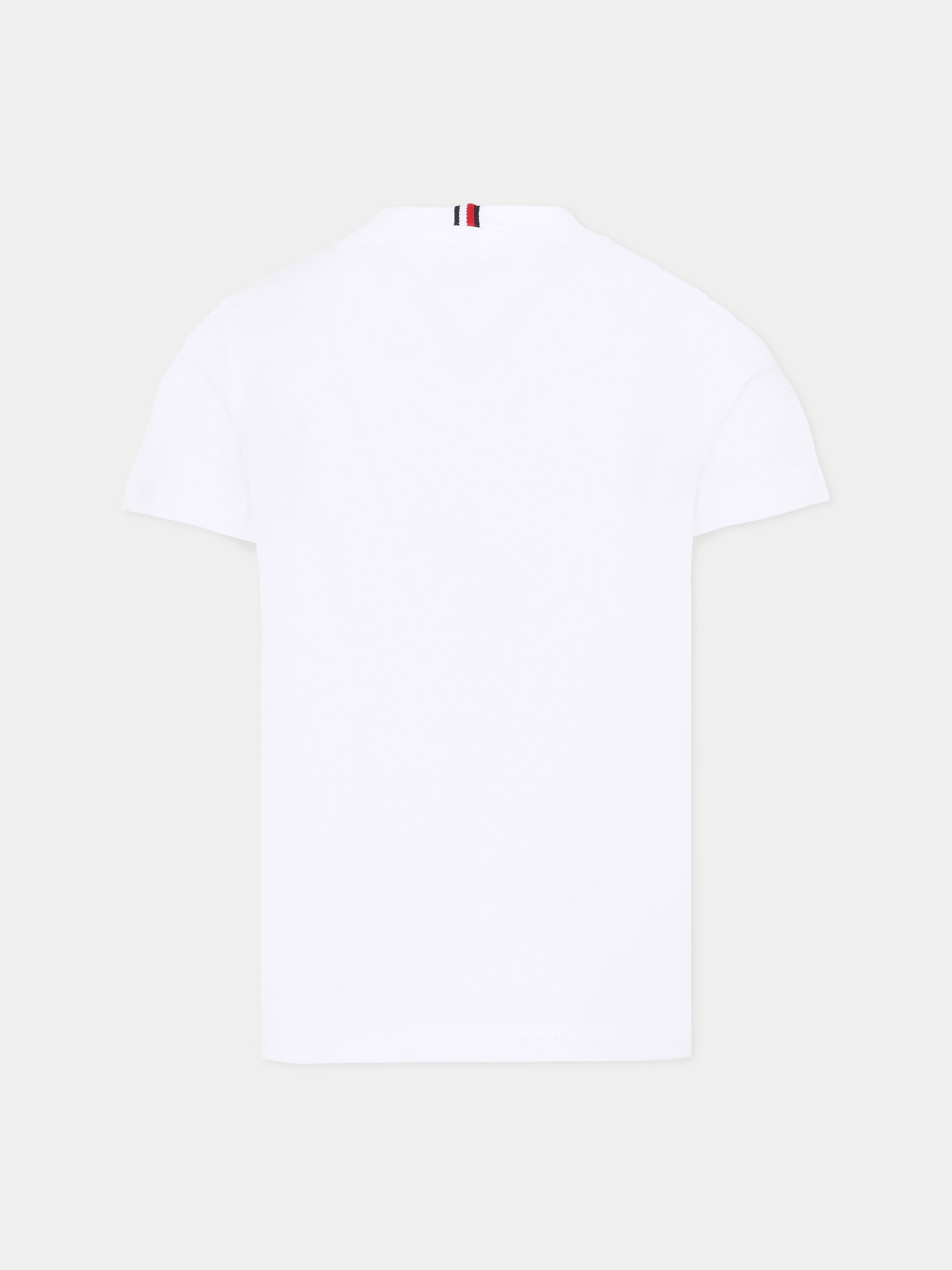 T-shirt bianca per bambino con logo,Tommy Hilfiger Junior,KB0KB10051 YBR