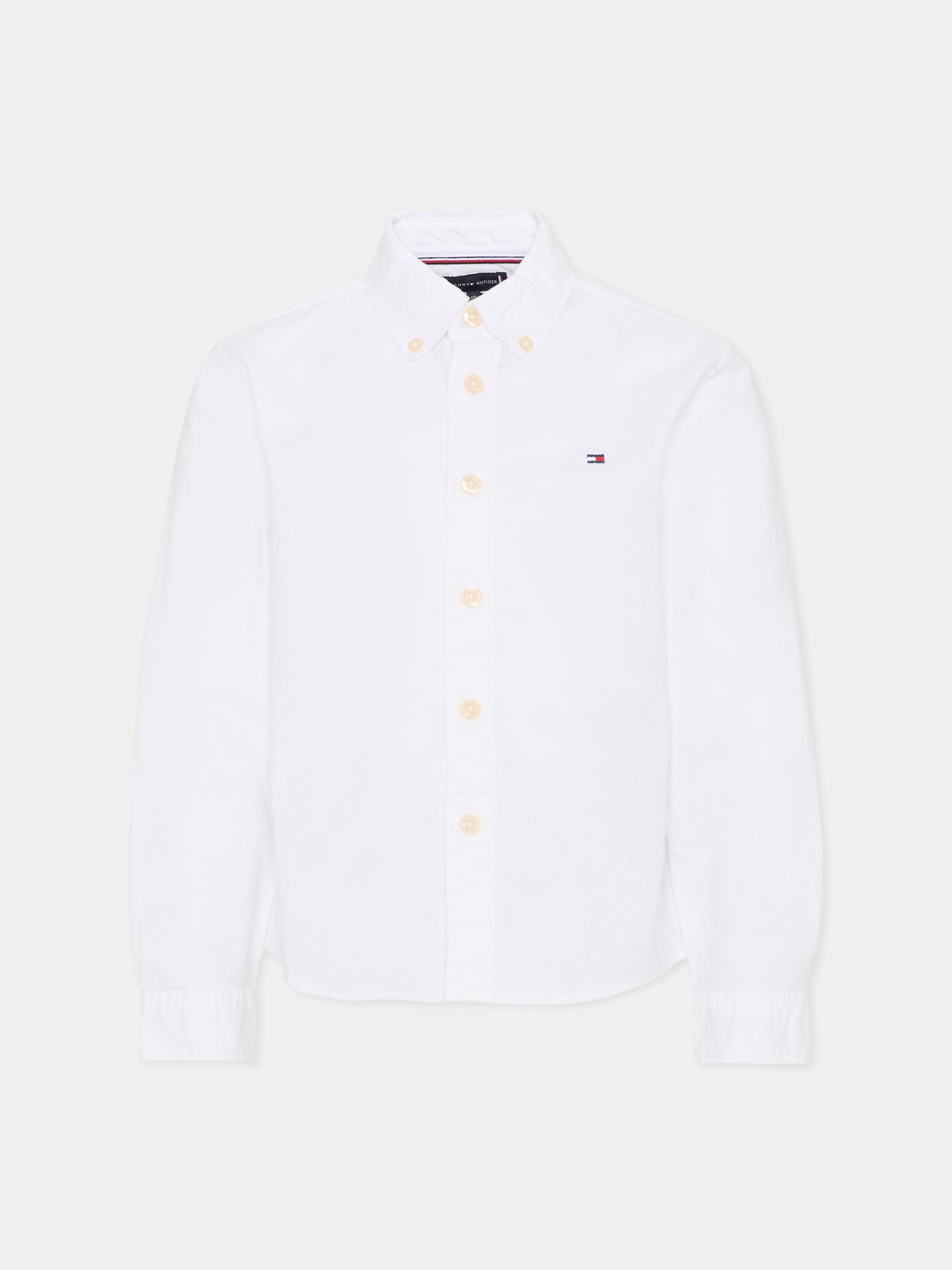 Camicia bianca per bambino con bandierina,Tommy Hilfiger Junior,KB0KB10192 YBR