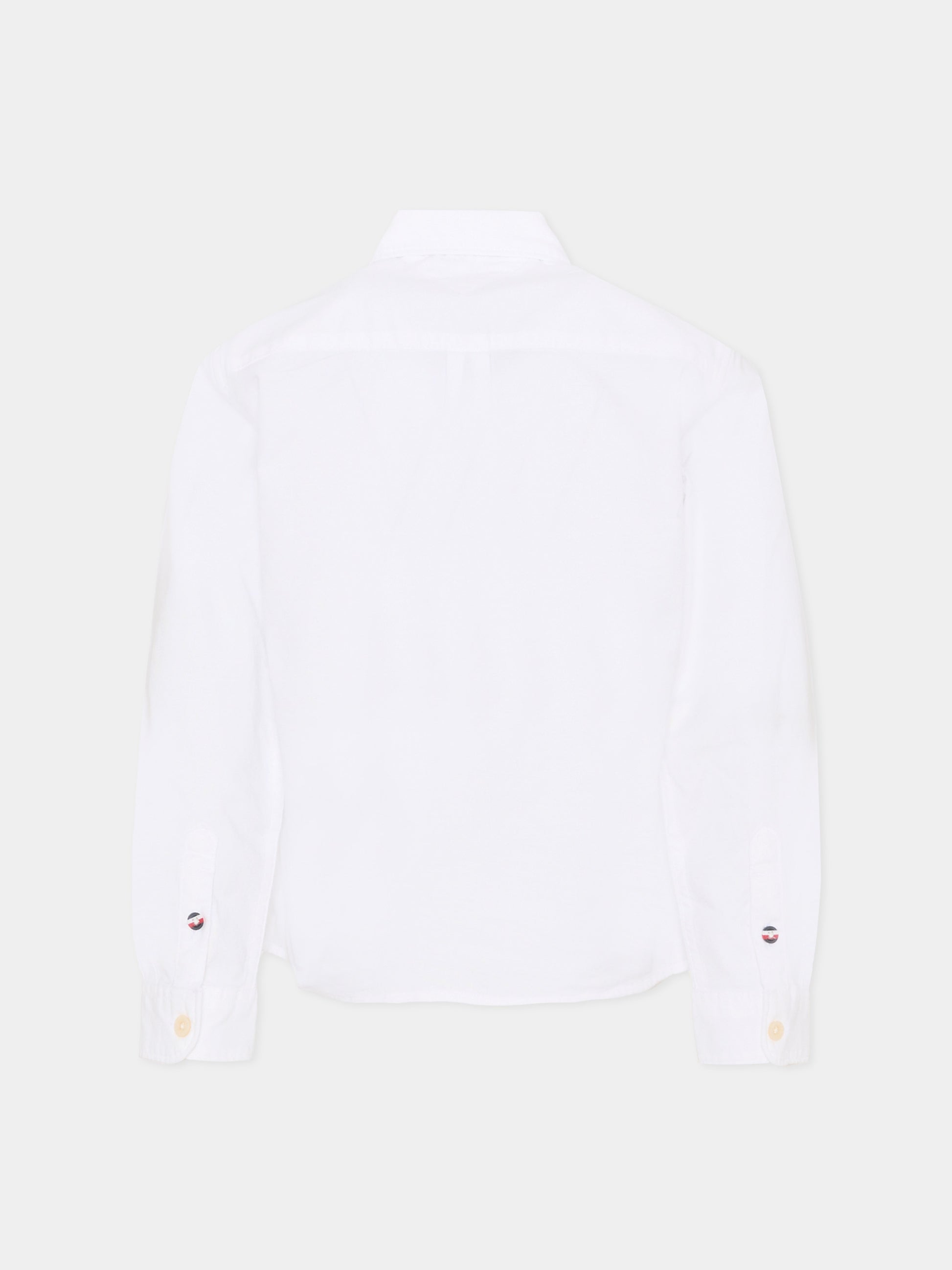 Camicia bianca per bambino con bandierina,Tommy Hilfiger Junior,KB0KB10192 YBR