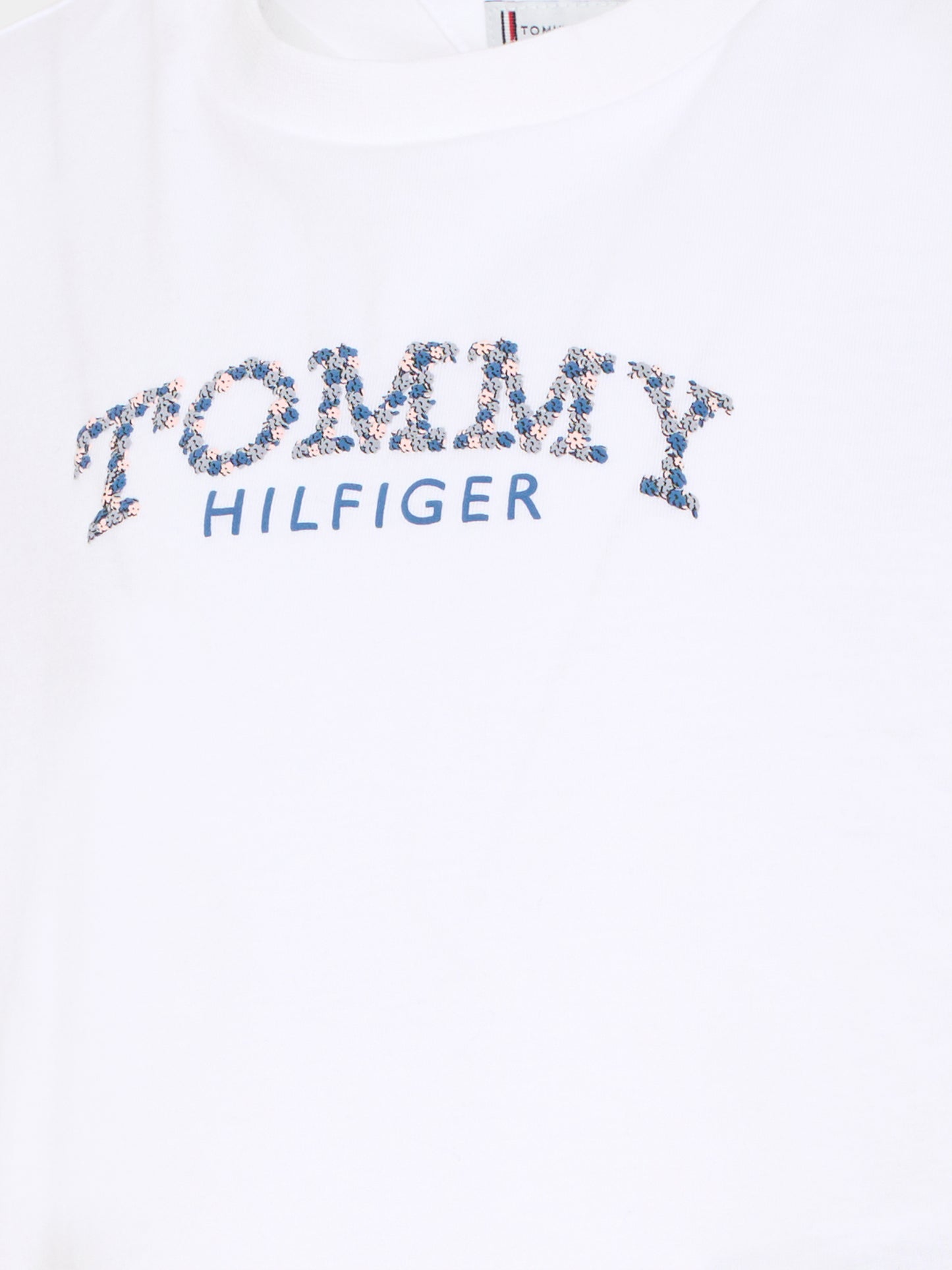 T-shirt bianca per bambina con logo,Tommy Hilfiger Junior,KG0KG08975 YBR