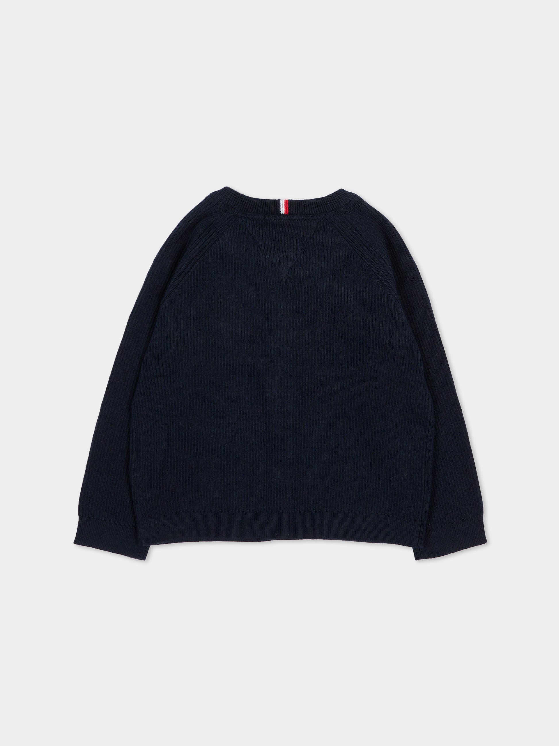 Cardigan blu per neonata con bandiera,Tommy Hilfiger Junior,KN0KN01846 DW5