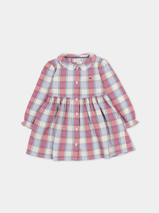 Vestito multicolor a quadri per neonata,Tommy Hilfiger Junior,KN0KN02153 0LY
