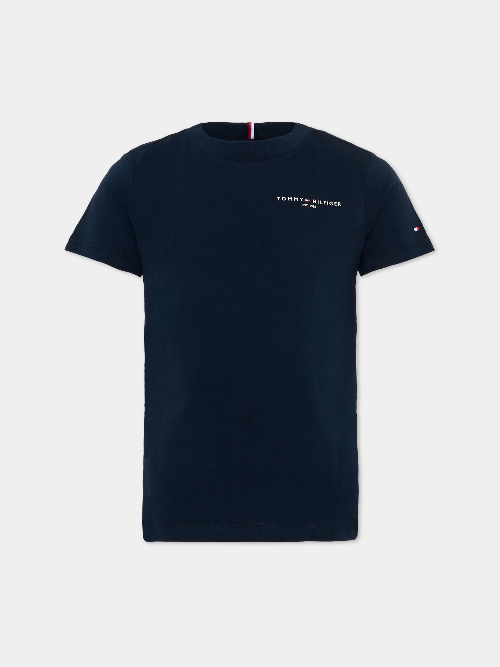 T-Shirt blu per bambini con logo,Tommy Hilfiger Junior,KS0KS00661 C1G