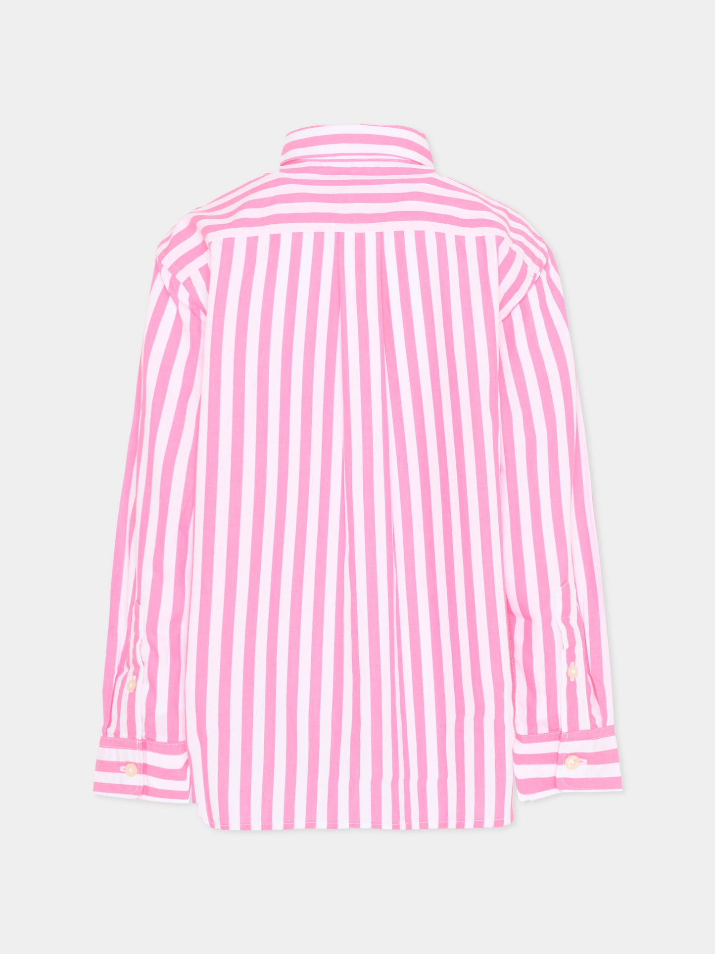 Camicia rosa a righe per bambina con Polo Pony,Ralph Lauren Kids,A95902001
