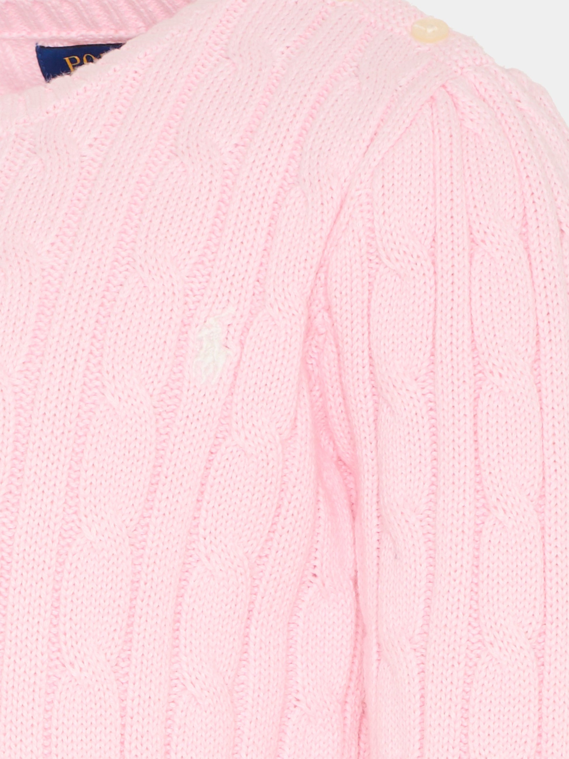 Maglione rosa per bambina con cavallino,Ralph Lauren Kids,901316010