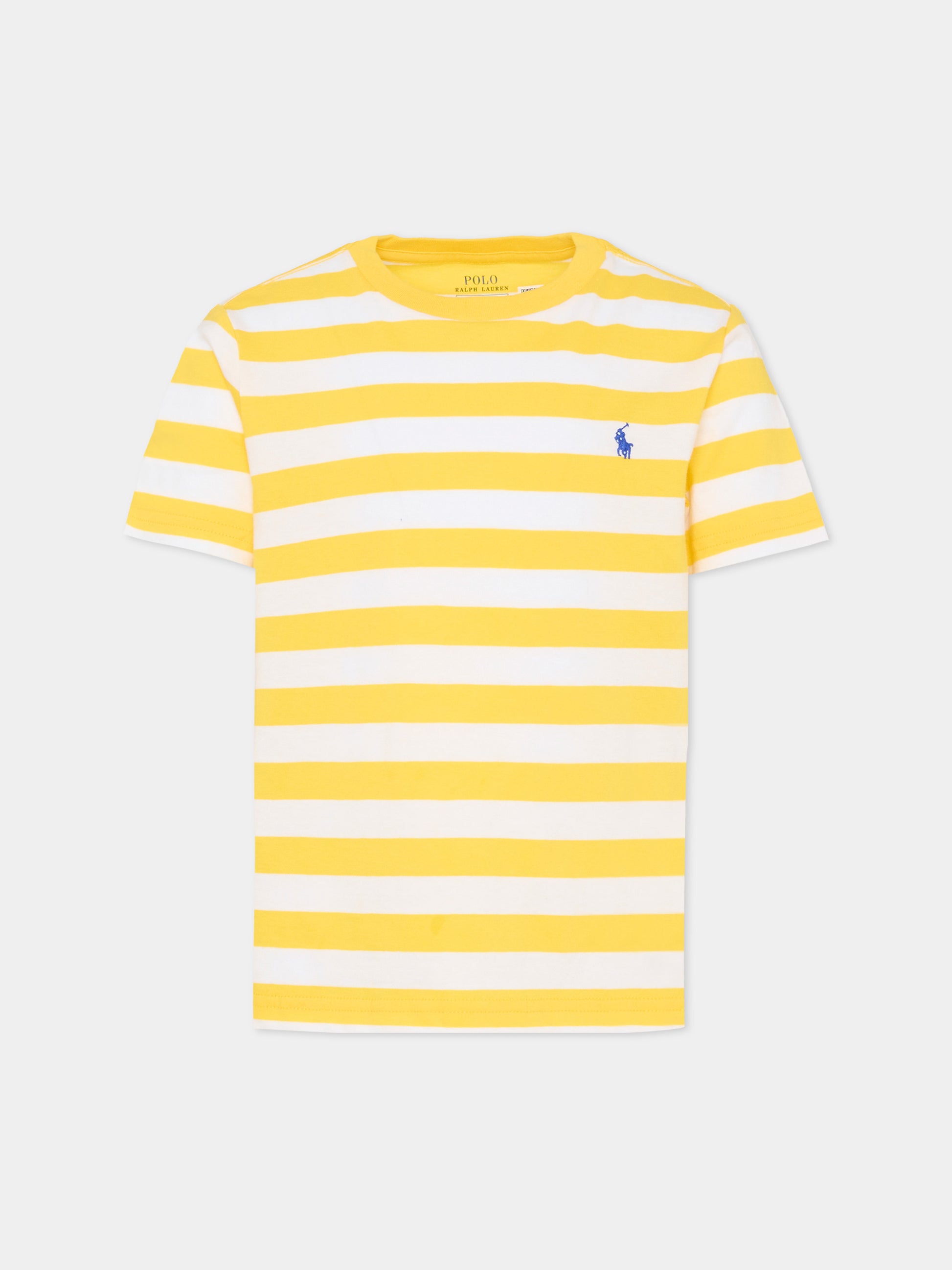 T-shirt gialla per bambini con cavallino,Ralph Lauren Kids,A95726003