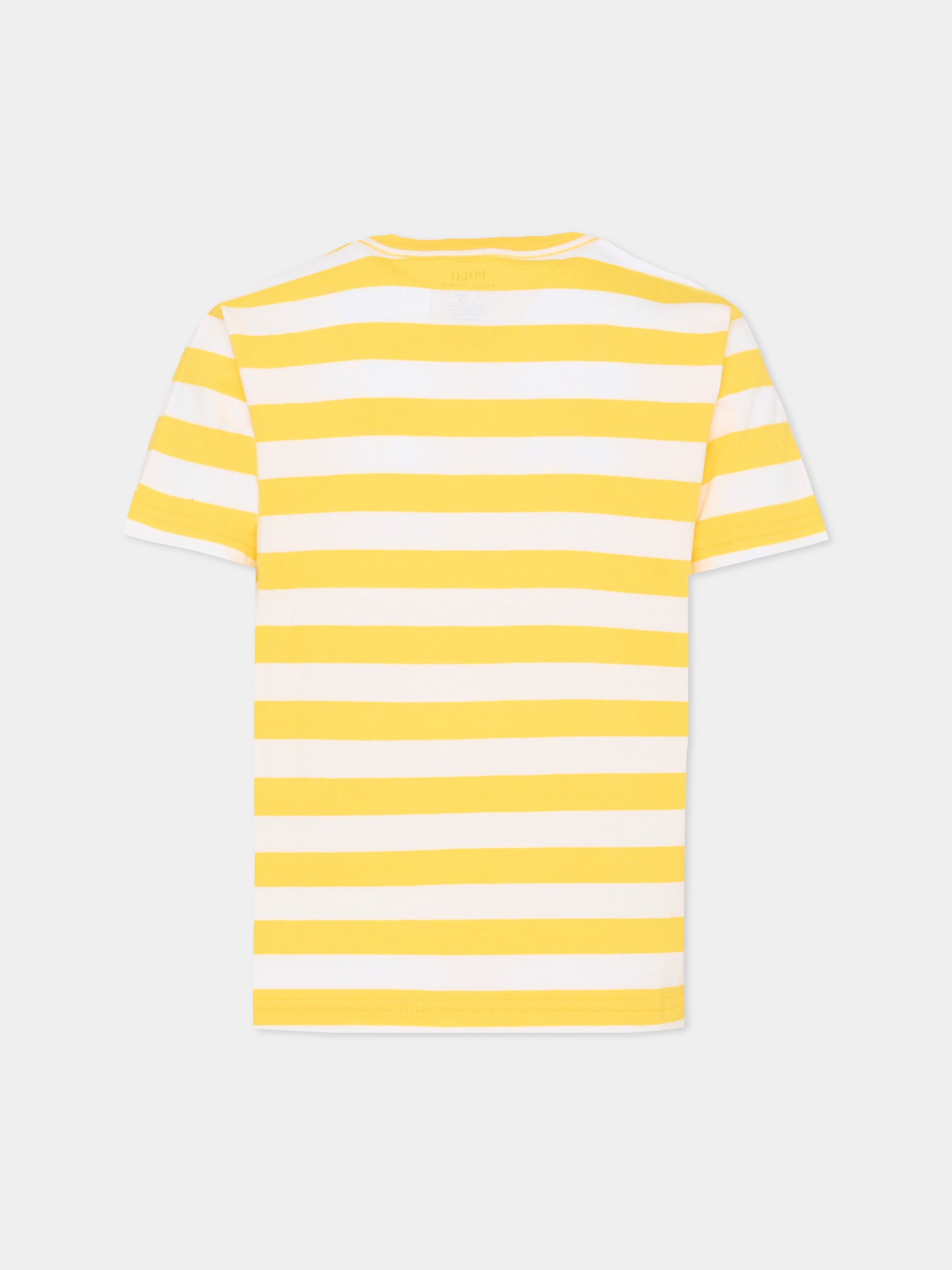 T-shirt gialla per bambini con cavallino,Ralph Lauren Kids,A95726003