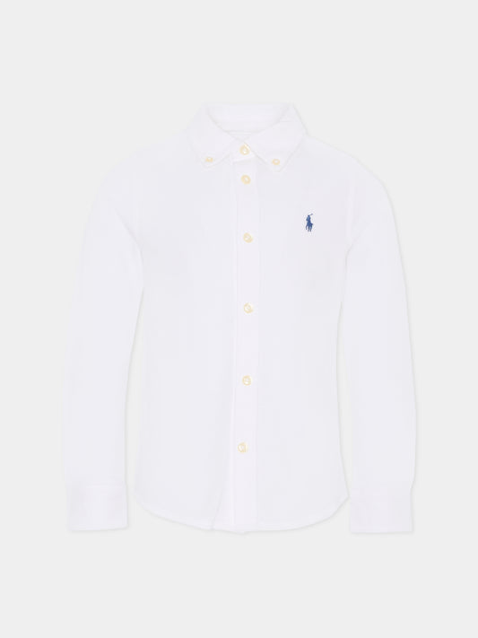 Camicia bianca per bambino con cavallino,Ralph Lauren Kids,914506002