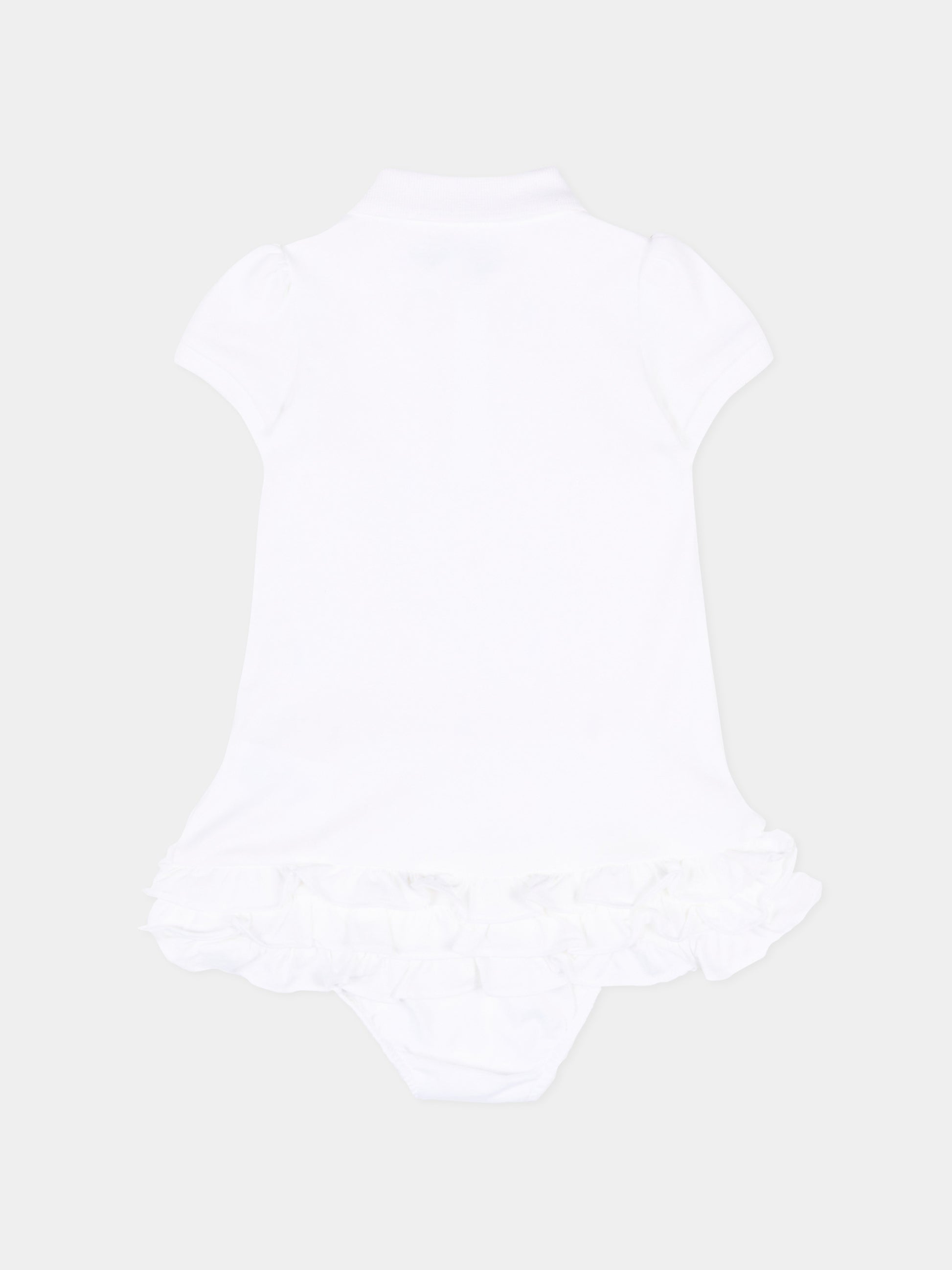 Vestito bianco per neonata con Polo Pony,Ralph Lauren Kids,676237002