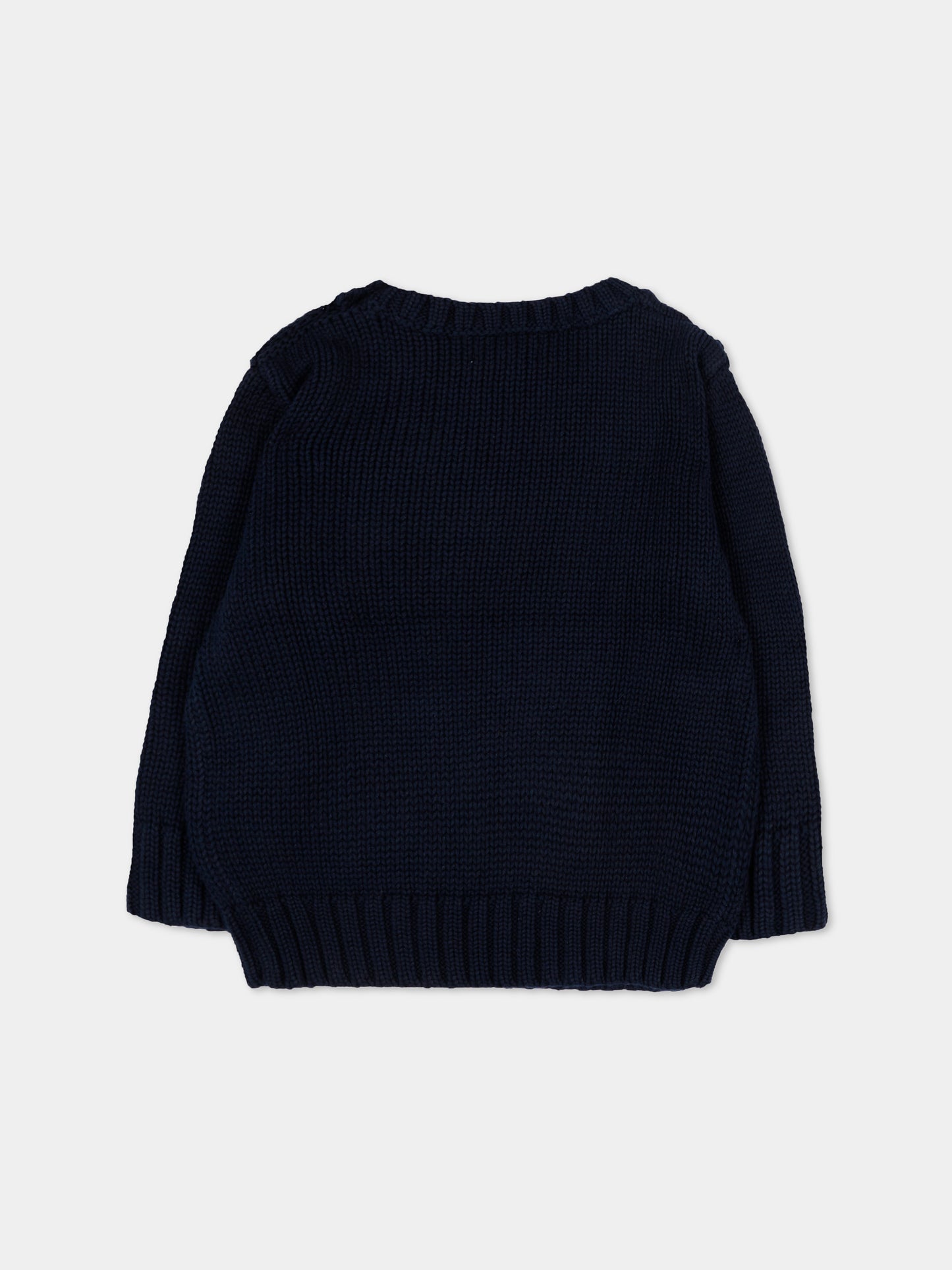 Maglione blu per neonato con bandiera,Ralph Lauren Kids,668285001