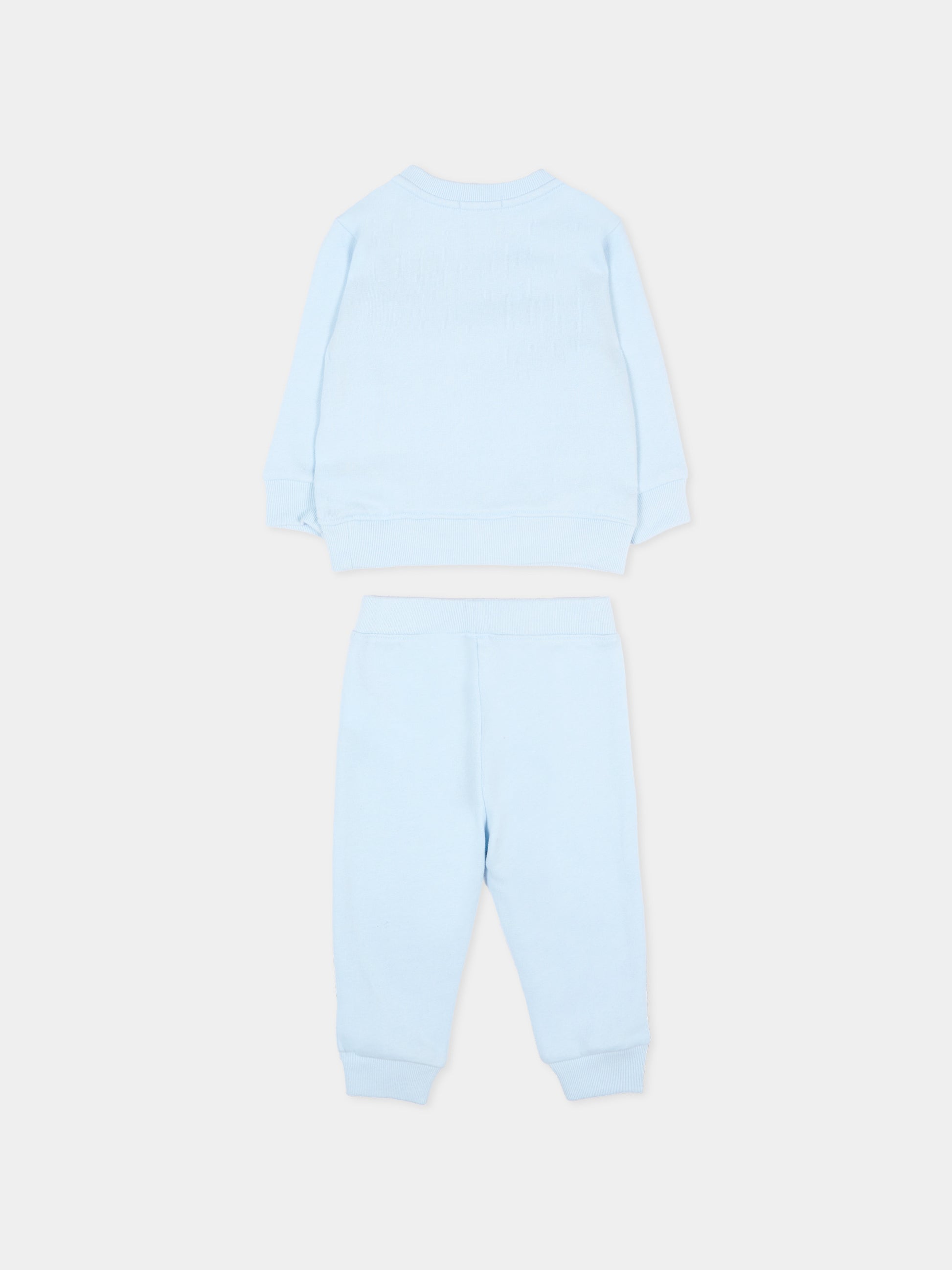 Completo sportivo celeste per neonato con Polo Bear,Ralph Lauren Kids,P02078001