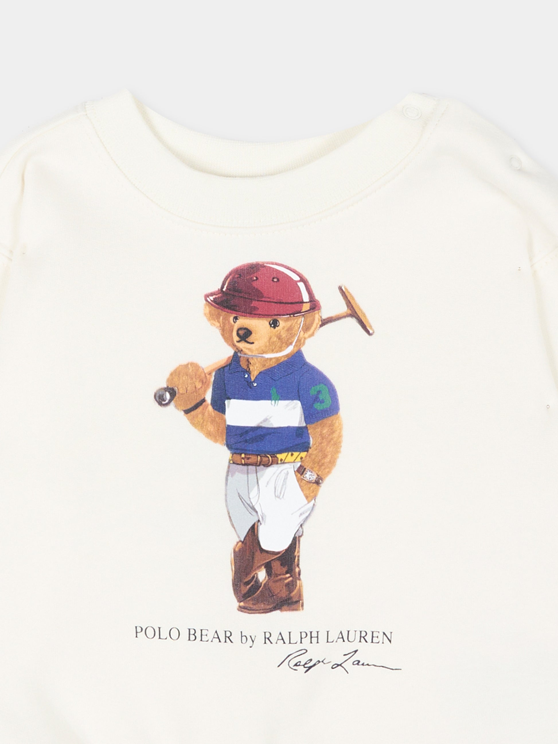 Felpa bianca Polo Bear per neonato,Ralph Lauren Kids,A96604001