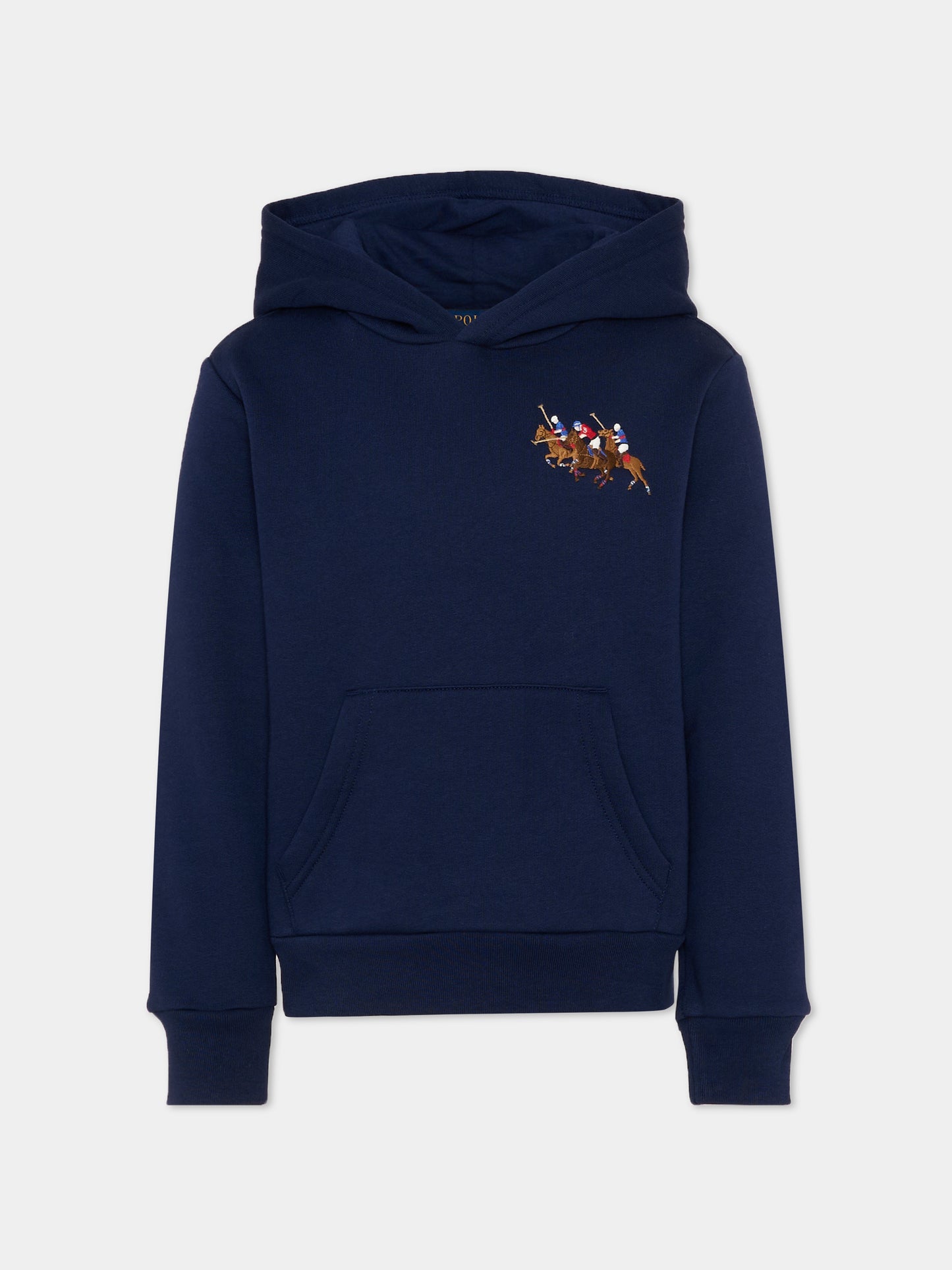 Felpa blu per bambino con ricamo polo,Ralph Lauren Kids,A95741002