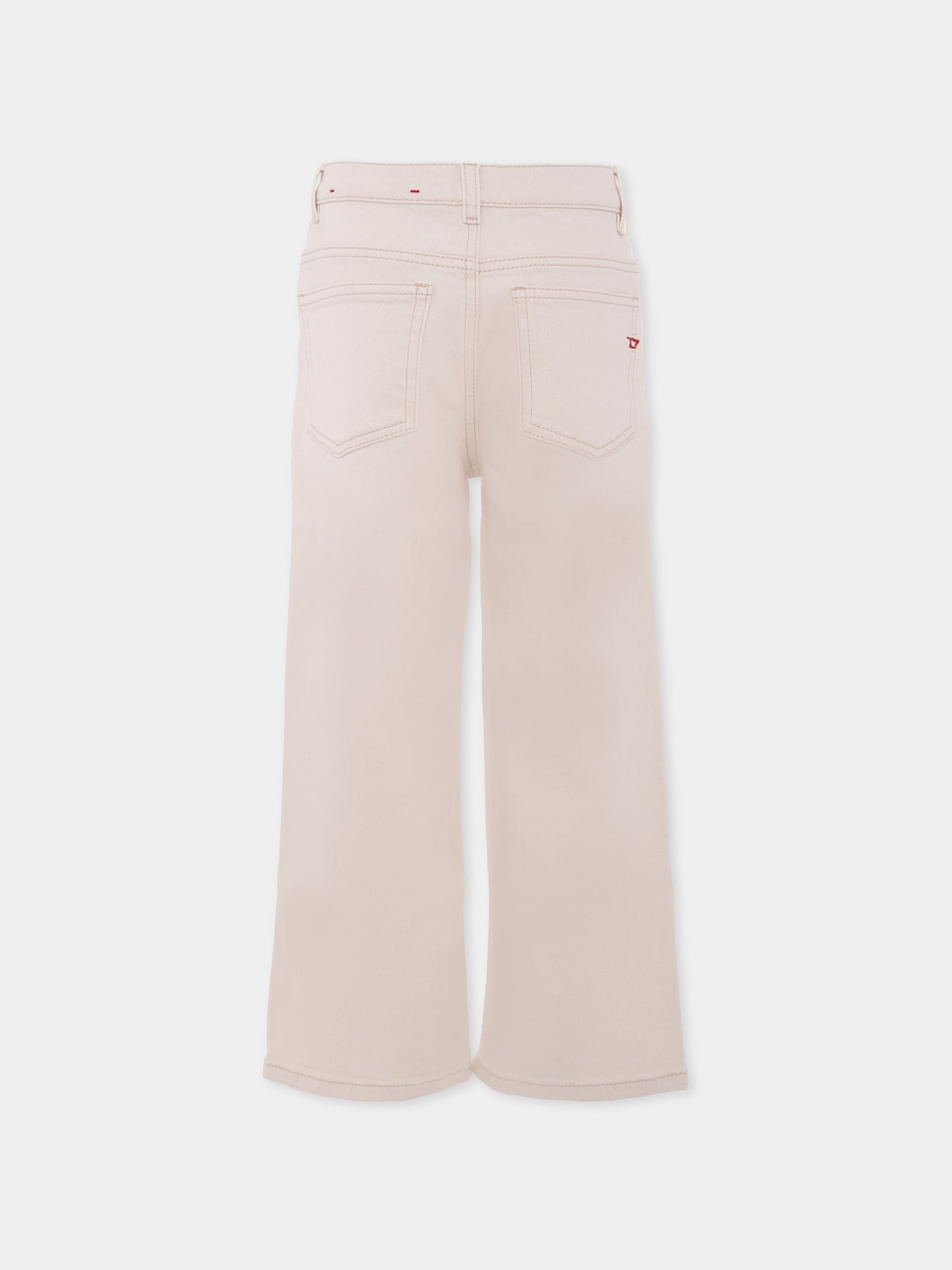 Jeans avorio per bambina con logo,Diesel,J00818 KXBDB K101