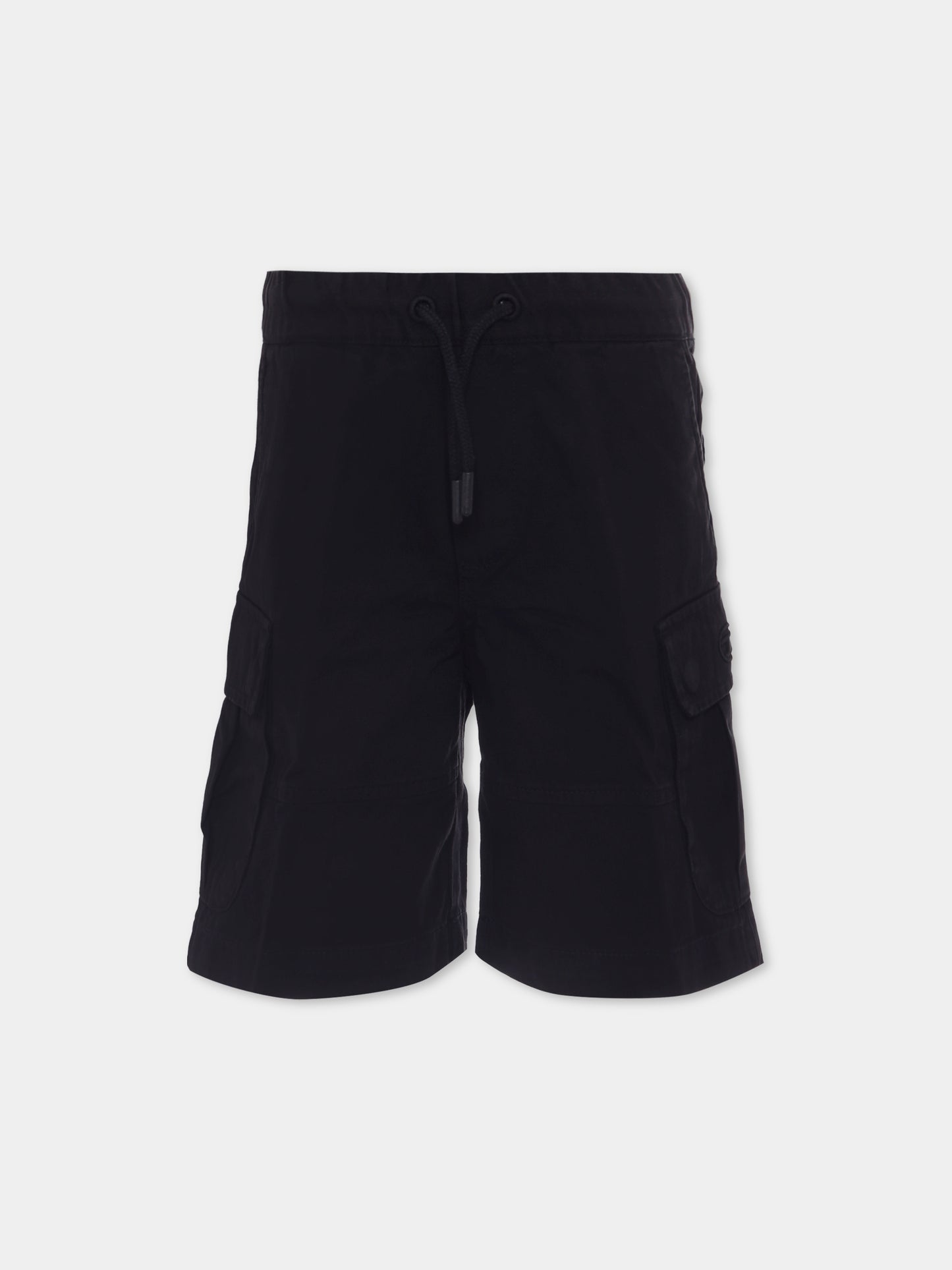 Shorts neri per bambini con logo,Diesel,J01765 KXBJ1 K900