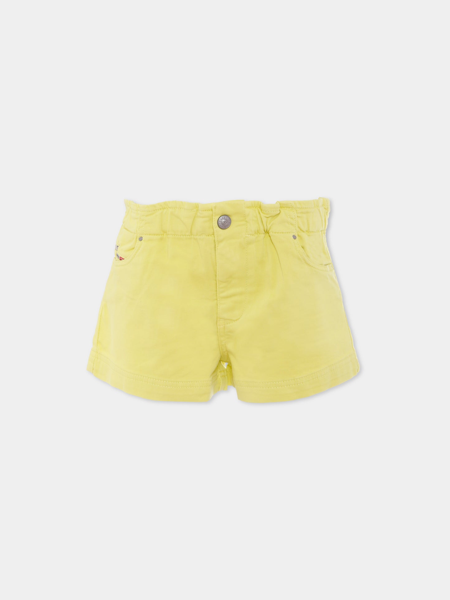 Shorts verde per bambina con logo,Diesel,J01853 KXBKU K235