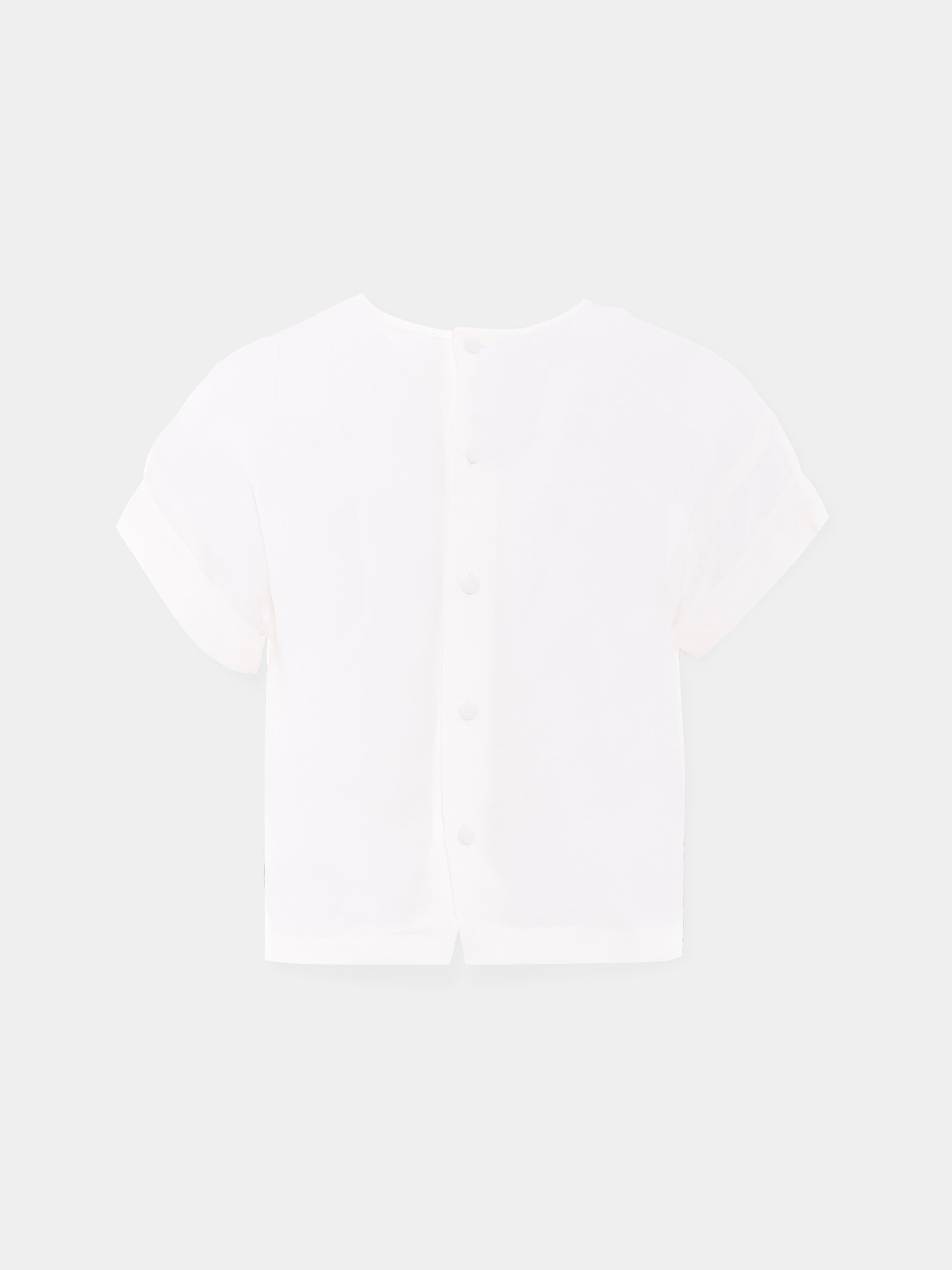 T-shirt bianca per bambina con logo,N°21 Kids,N21856 N0344 0N100