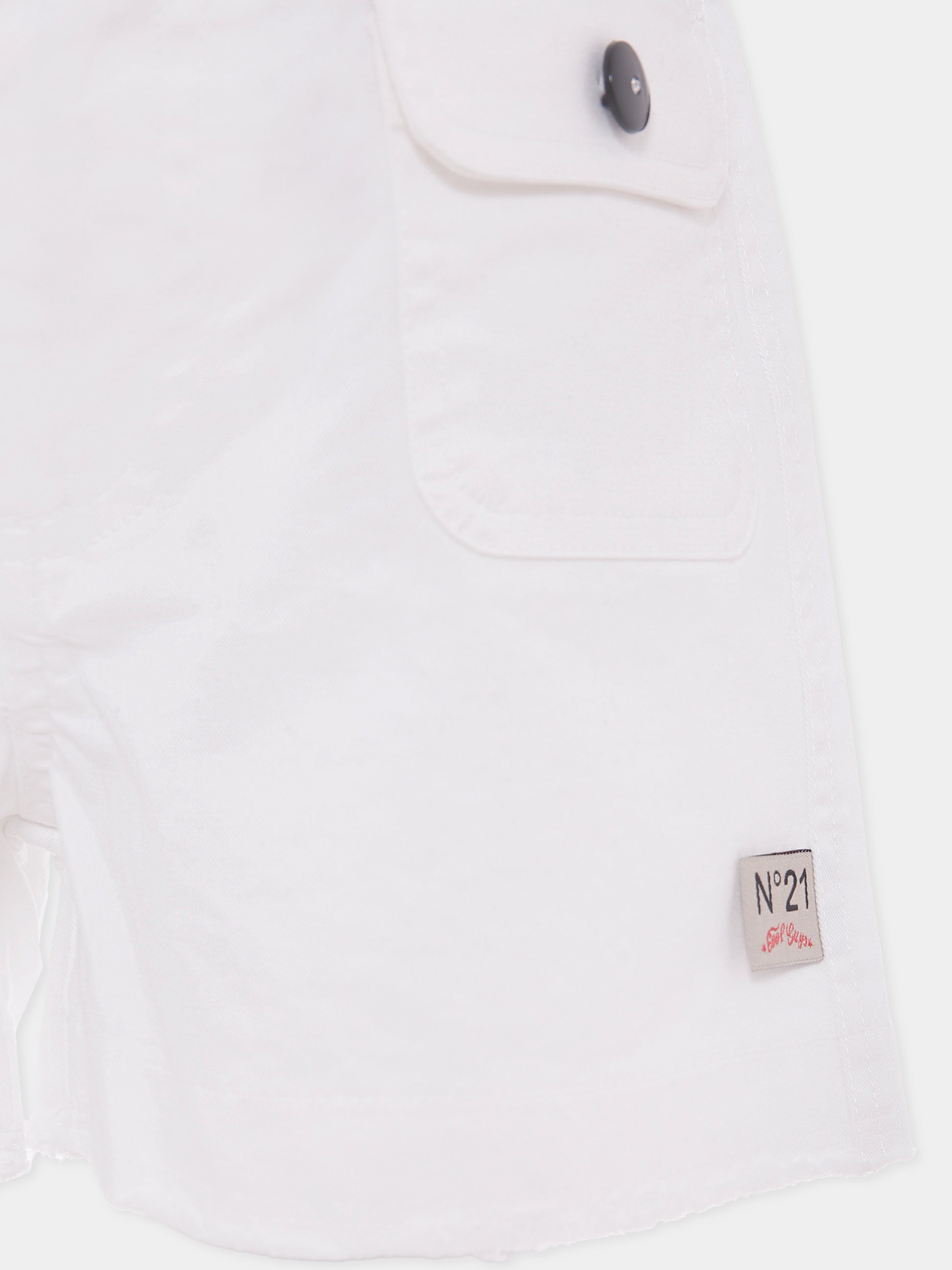 Shorts bianchi per bambina con logo,N°21 Kids,N21915 N0341 0N100