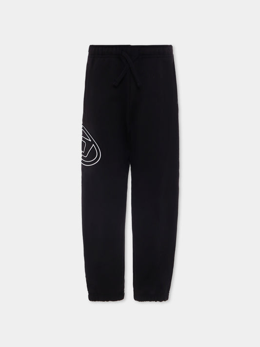Pantaloni neri per bambino con logo,Diesel,J01785 0IEAX K900