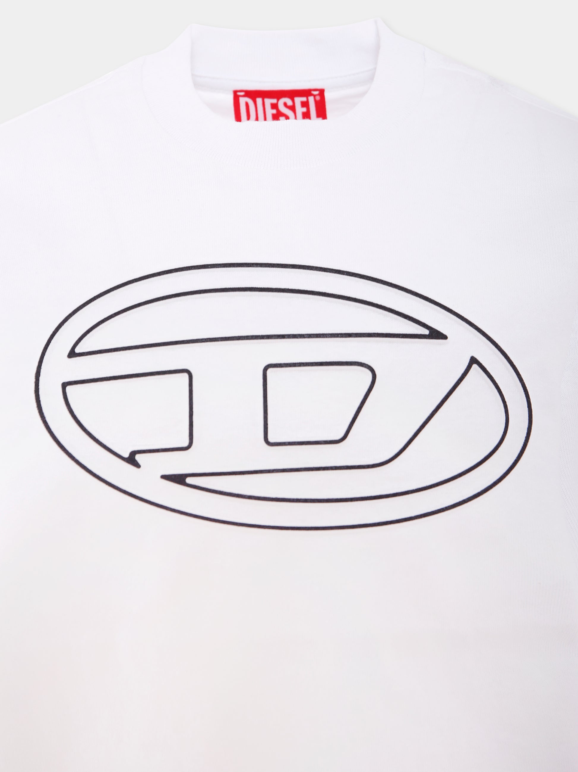 T-shirt bianca per bambino con logo,Diesel,J02016 0BEAF K100