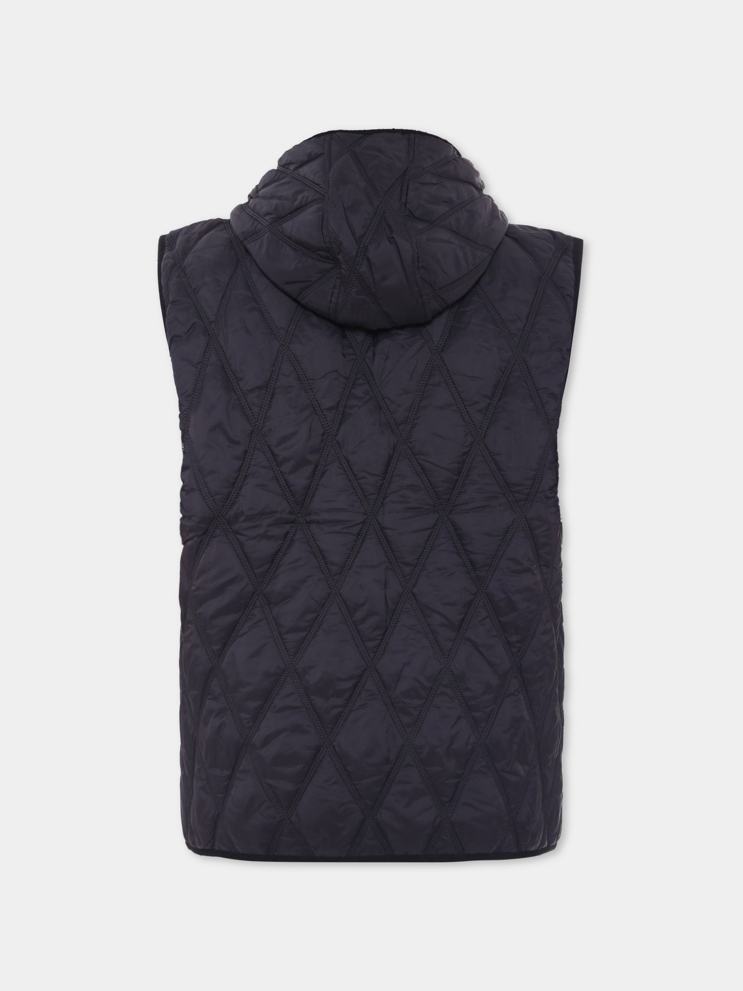 Gilet nero per bambini con logo,Diesel,J02088 KXBM0 K900