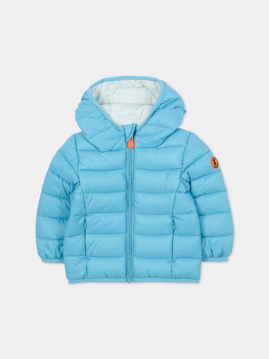 Piumino Wally azzurro per neonato con logo,Save The Duck Kids,I30003X GIGA21 90068