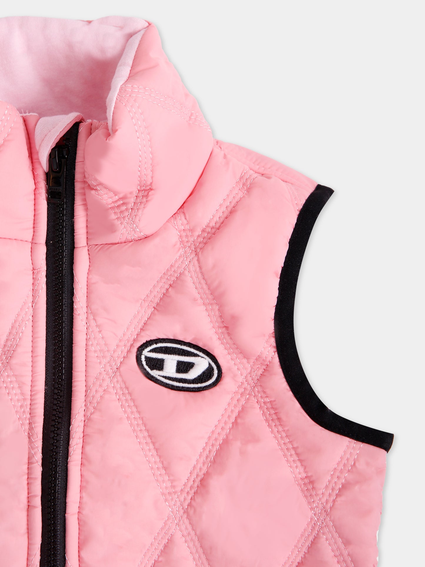 Gilet rose pour bébé fille avec logo